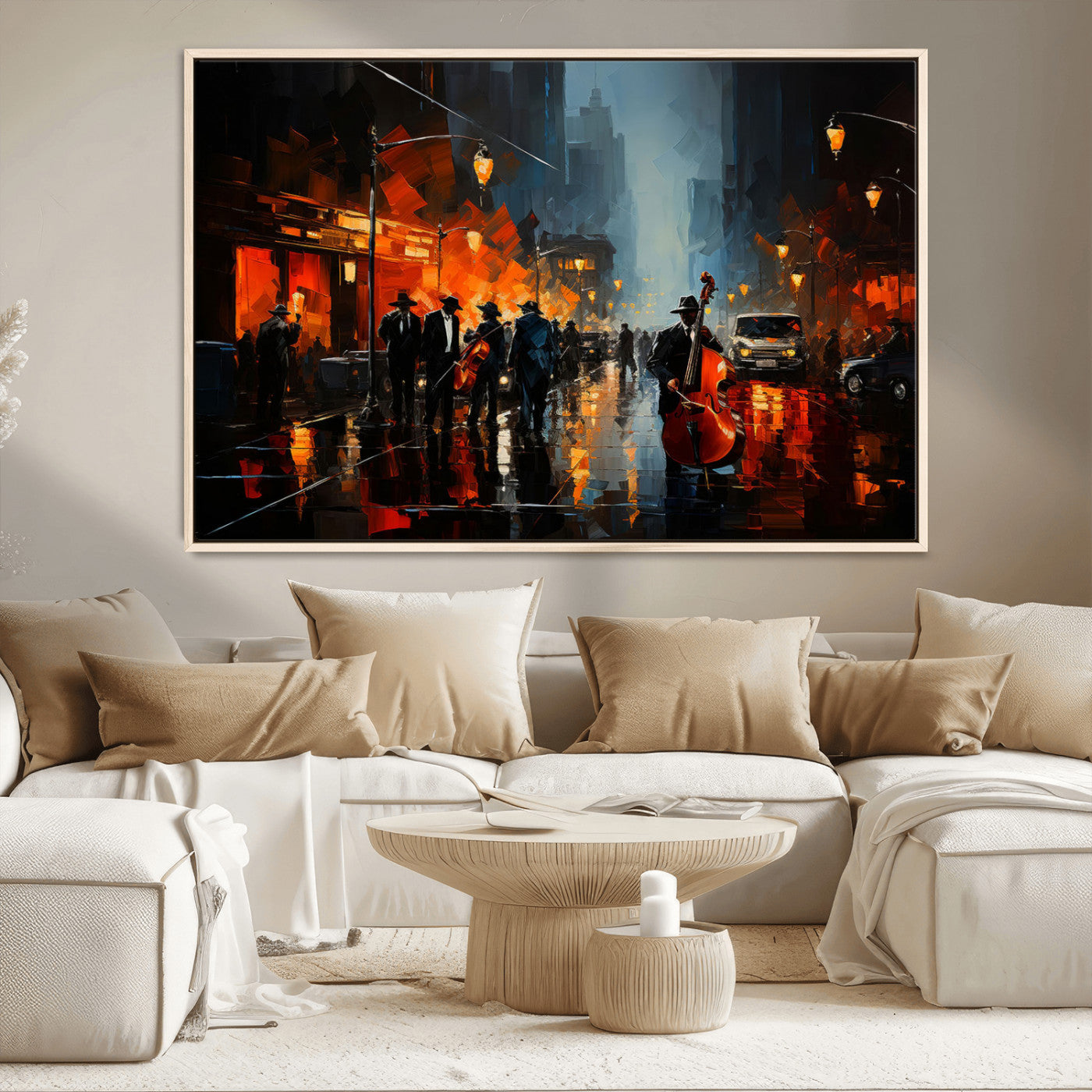 MGV-FC-36X24 - Winston Porter Jazz Wall Art - African American Music Canvas - Abstract Colorful Music Art - Framed