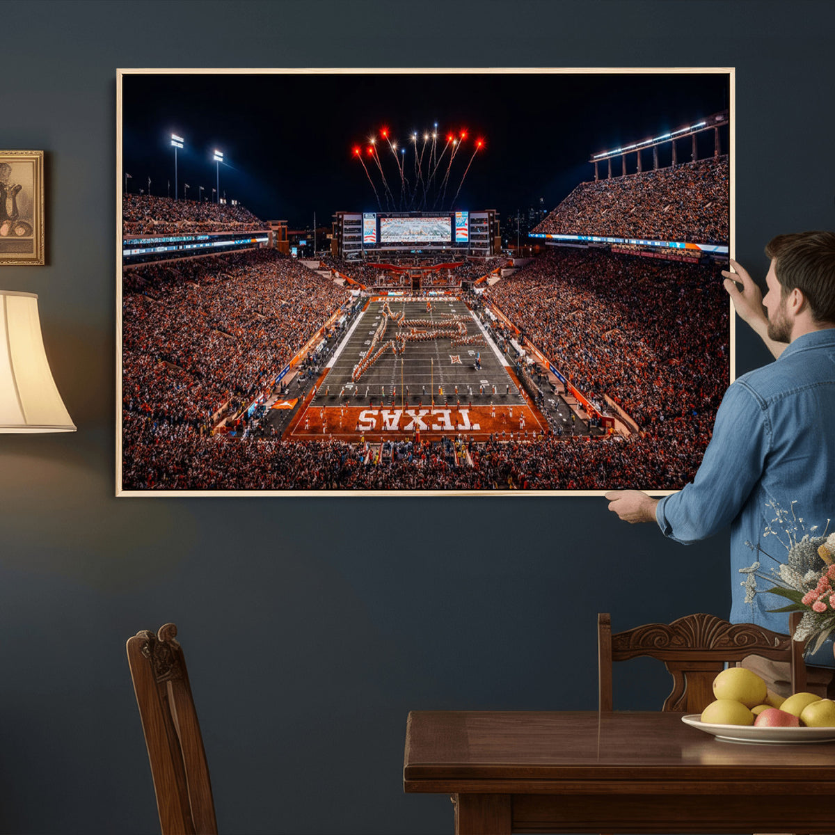 58778-PAN-FL-20X10 - Darrell K Royal Memorial Stadium | Texas Longhorns | Print Decor Wall Art Design for Home & Office Decoration