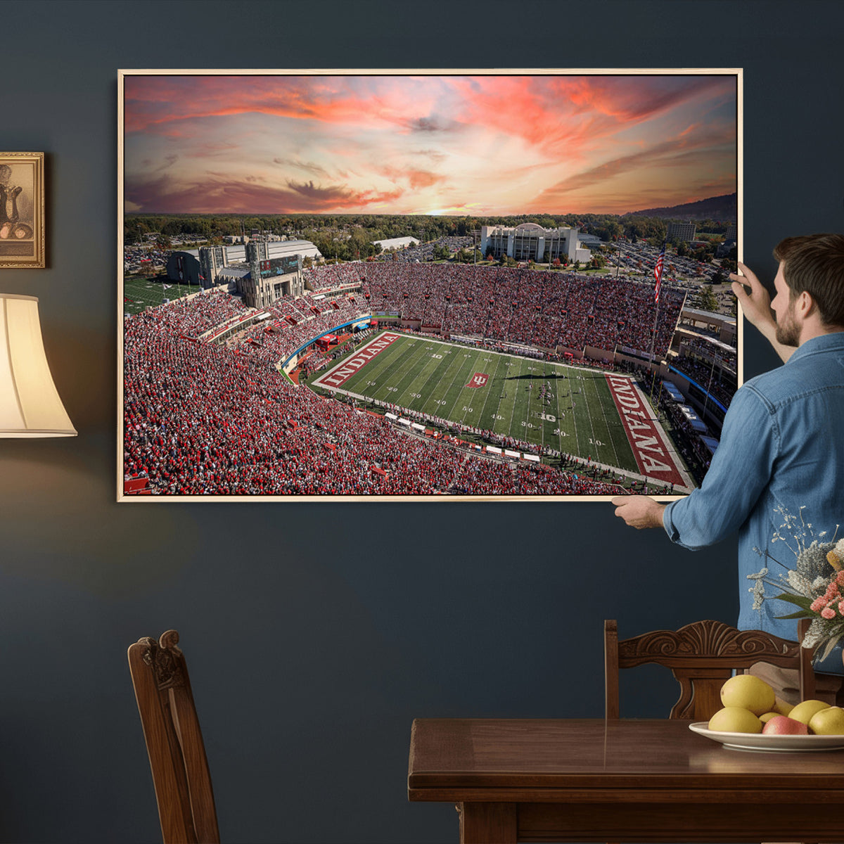 51135-MGV-CV-36X24 - Indiana Memorial Stadium Wall Art Canvas Print
