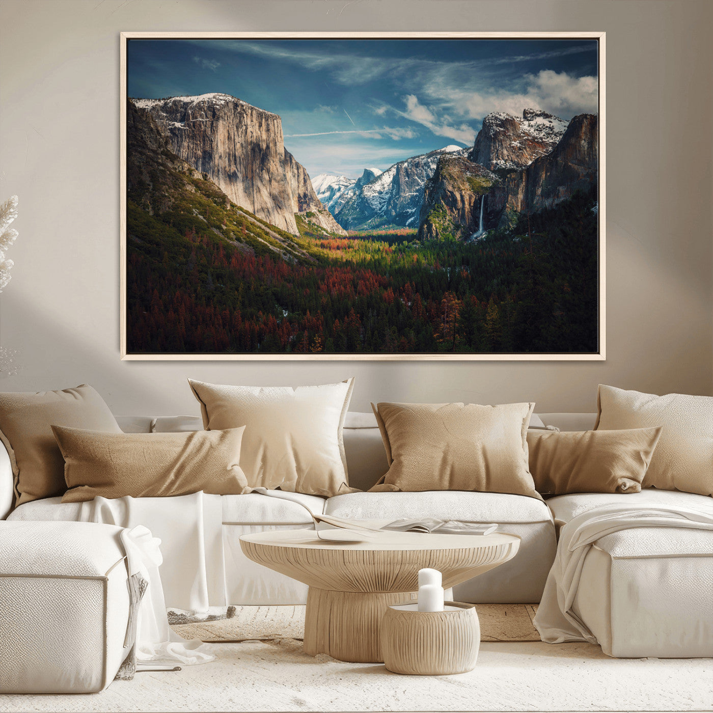 MGV-FC-36X24 - Yosemite National Park Wall Art Canvas Print, Framed Mountain Landscape Art Picture Print, El Capitan Perfect Rustic Farmhouse Decor Artwork