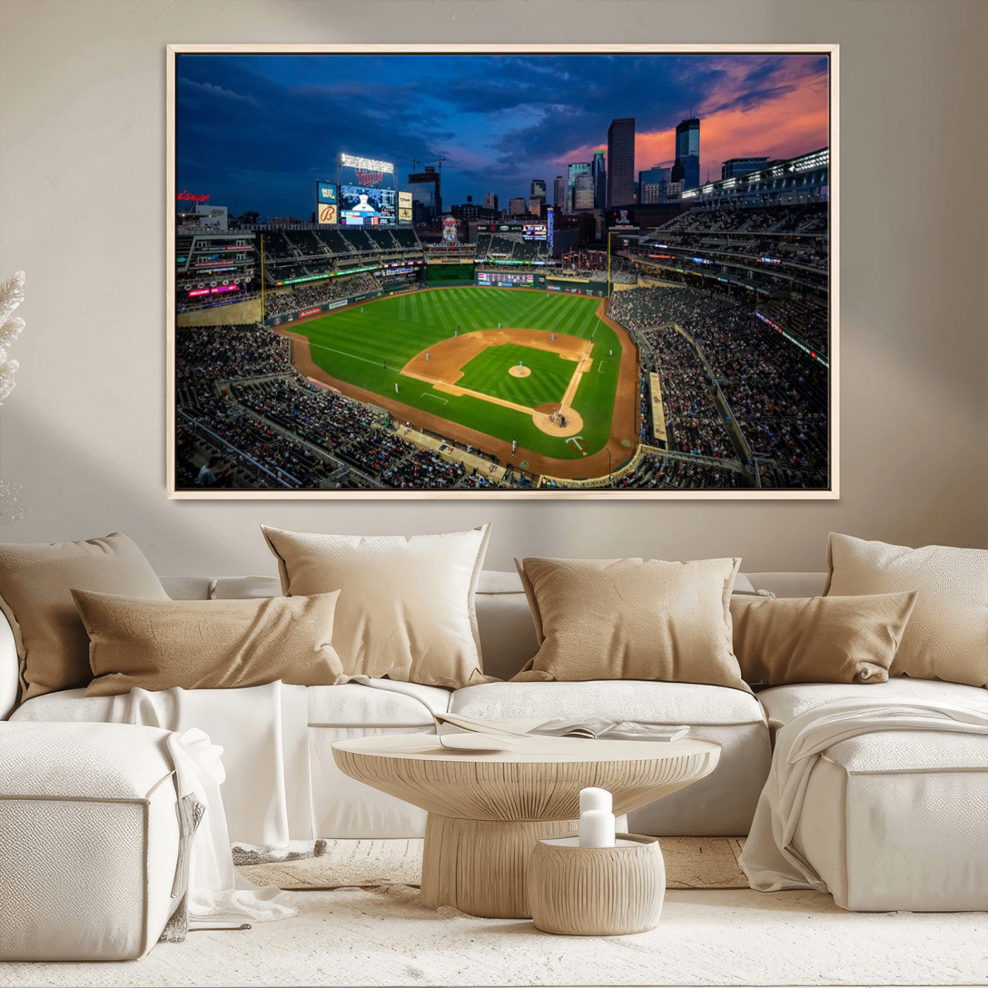 68222753-MGV-CV-36X24-Target Field Wall Art Canvas Print, Baseball Stadium Print, Minneapolis Major League Baseball's Minnesota Twins