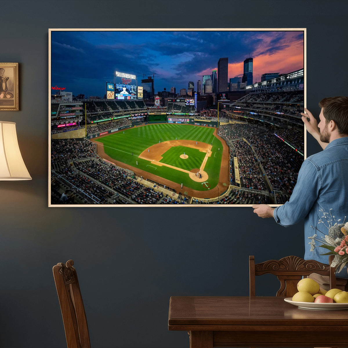 68222753-MGV-CV-36X24 - Target Field Wall Art Canvas Print, Baseball Stadium Scene