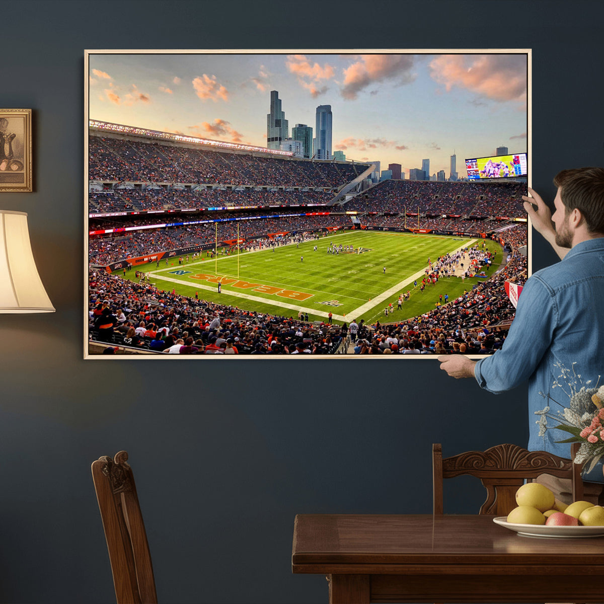 55377093-PAN-FL-20X10 - Chicago Bears Soldiers Field Wall Art Canvas Print, Man Cave Wall Decor