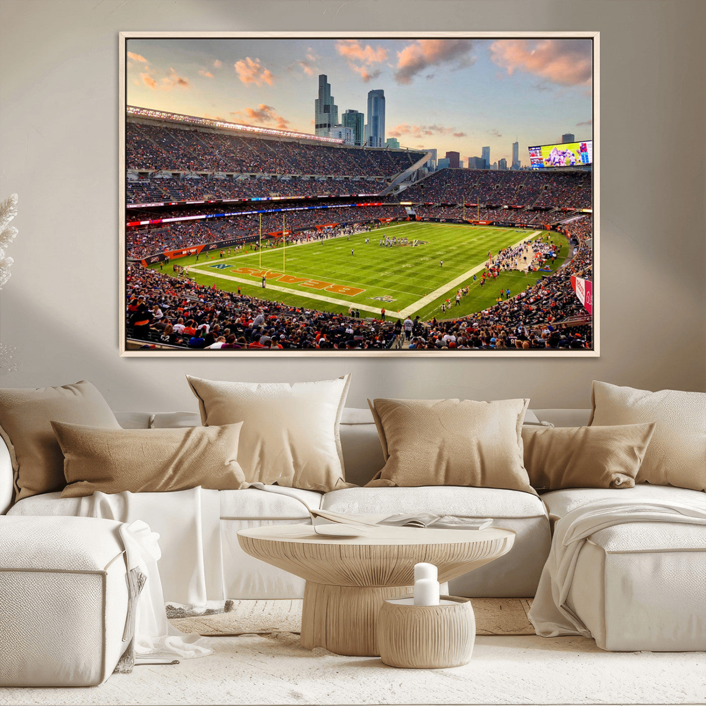 MGV-FC-36X24 - Chicago Bears Soldiers Field Wall Art Canvas Print – Framed Football Stadium Artwork for Sports