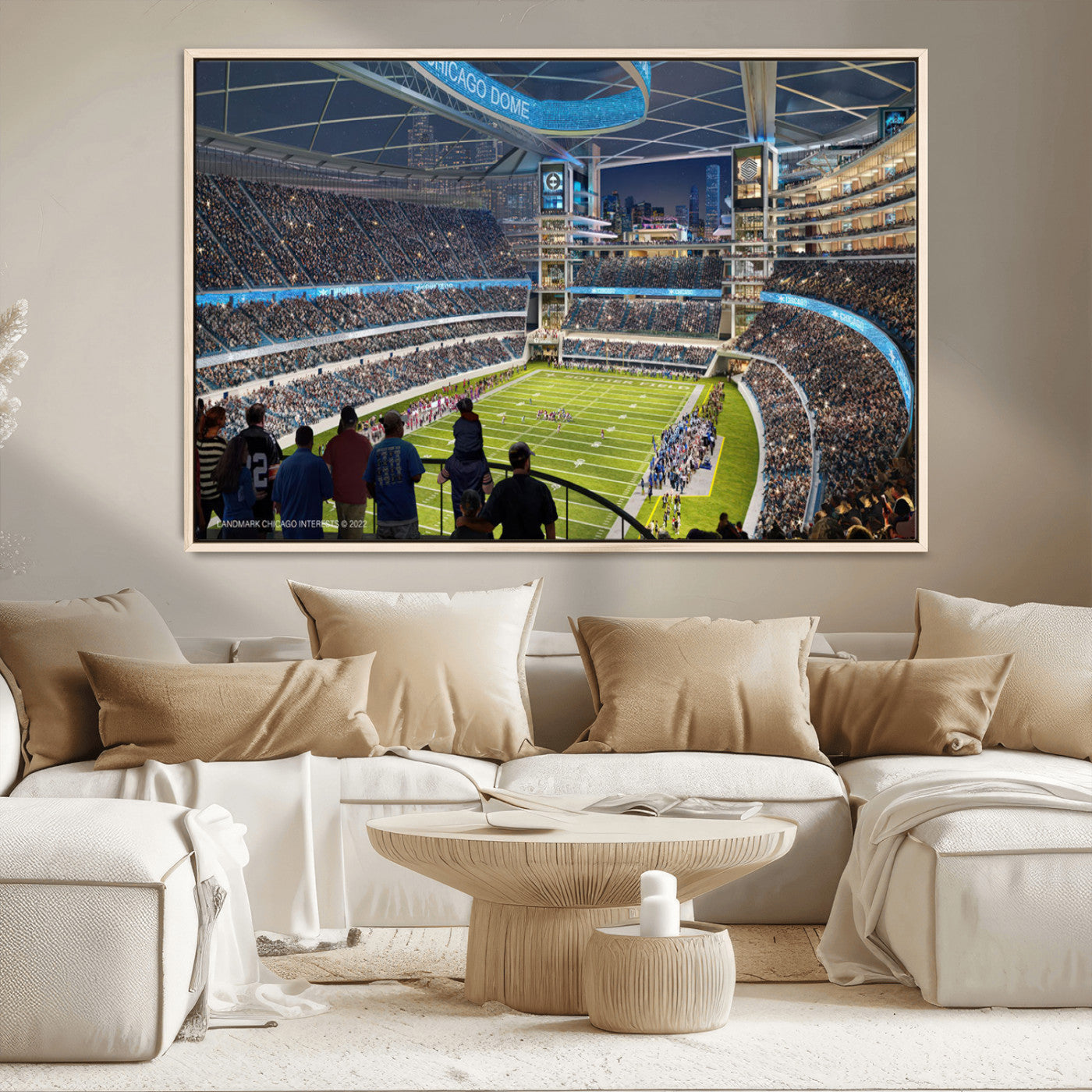 MGV-FC-36X24 - Chicago Bears Soldiers Field Wall Art Canvas Print – Framed Football Stadium Artwork for Sports