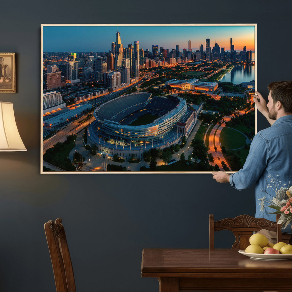 36690345-MGV-CV-36X24 - Chicago Bears Soldiers Field Wall Art Canvas Print