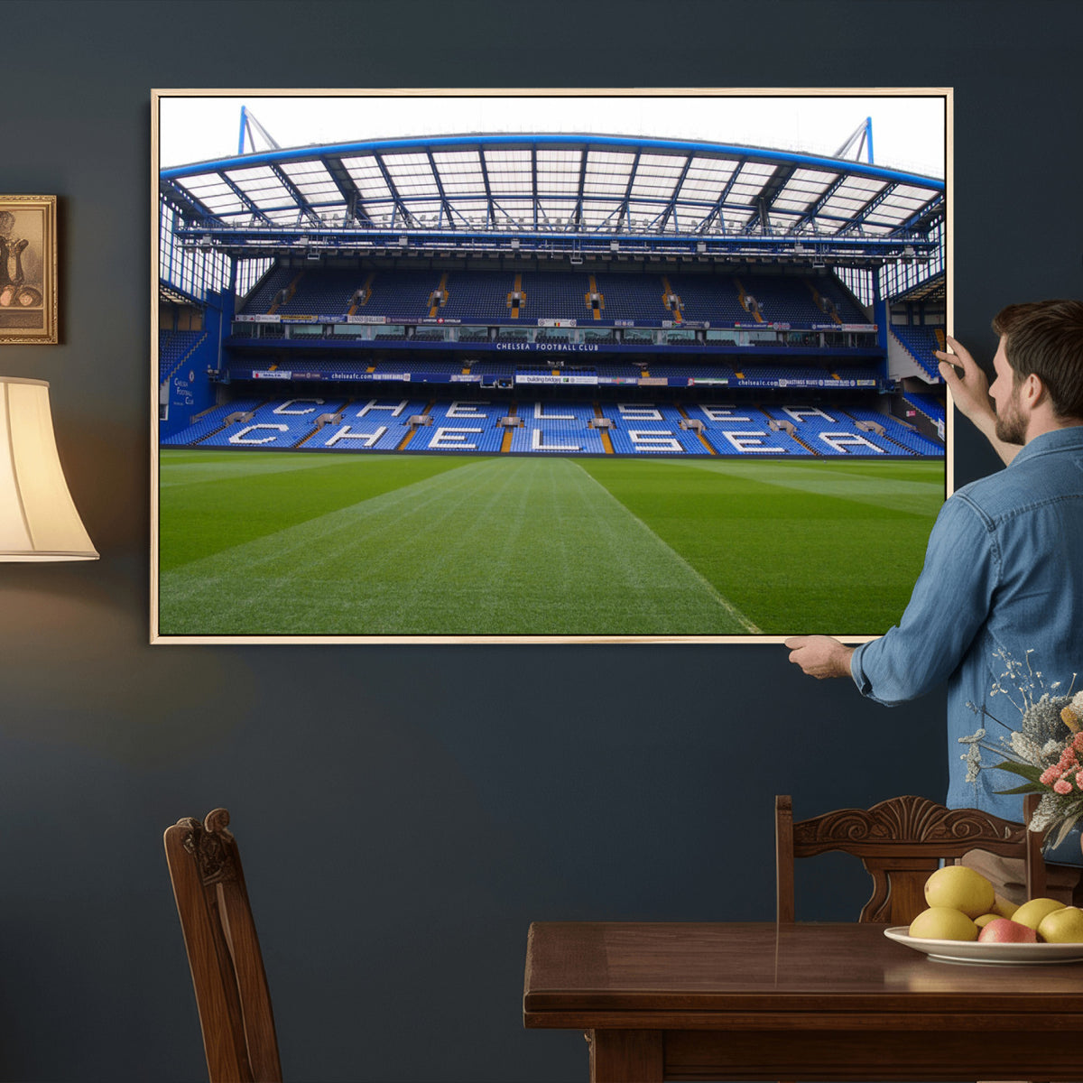 38616413CHELSA-MGV-CV-36X24 - Stamford Bridge Chelsea Football Stadium Canvas Wall Art