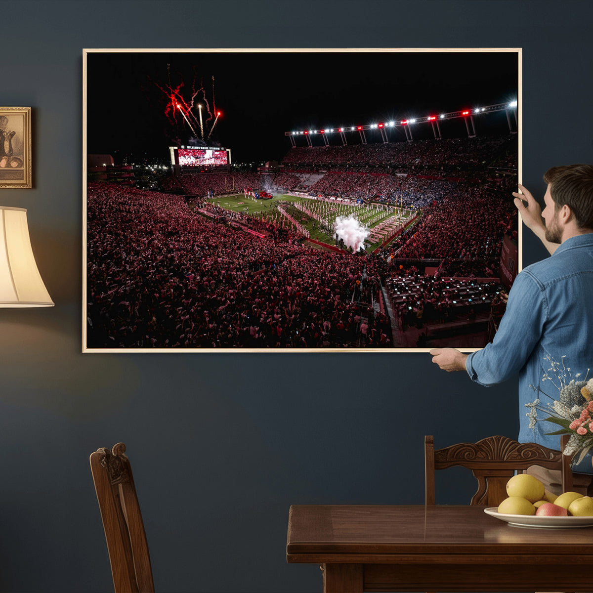 60690191-MGV-CV-36X24 - William Brice Stadium Wall Art Print, Baseball Game Room