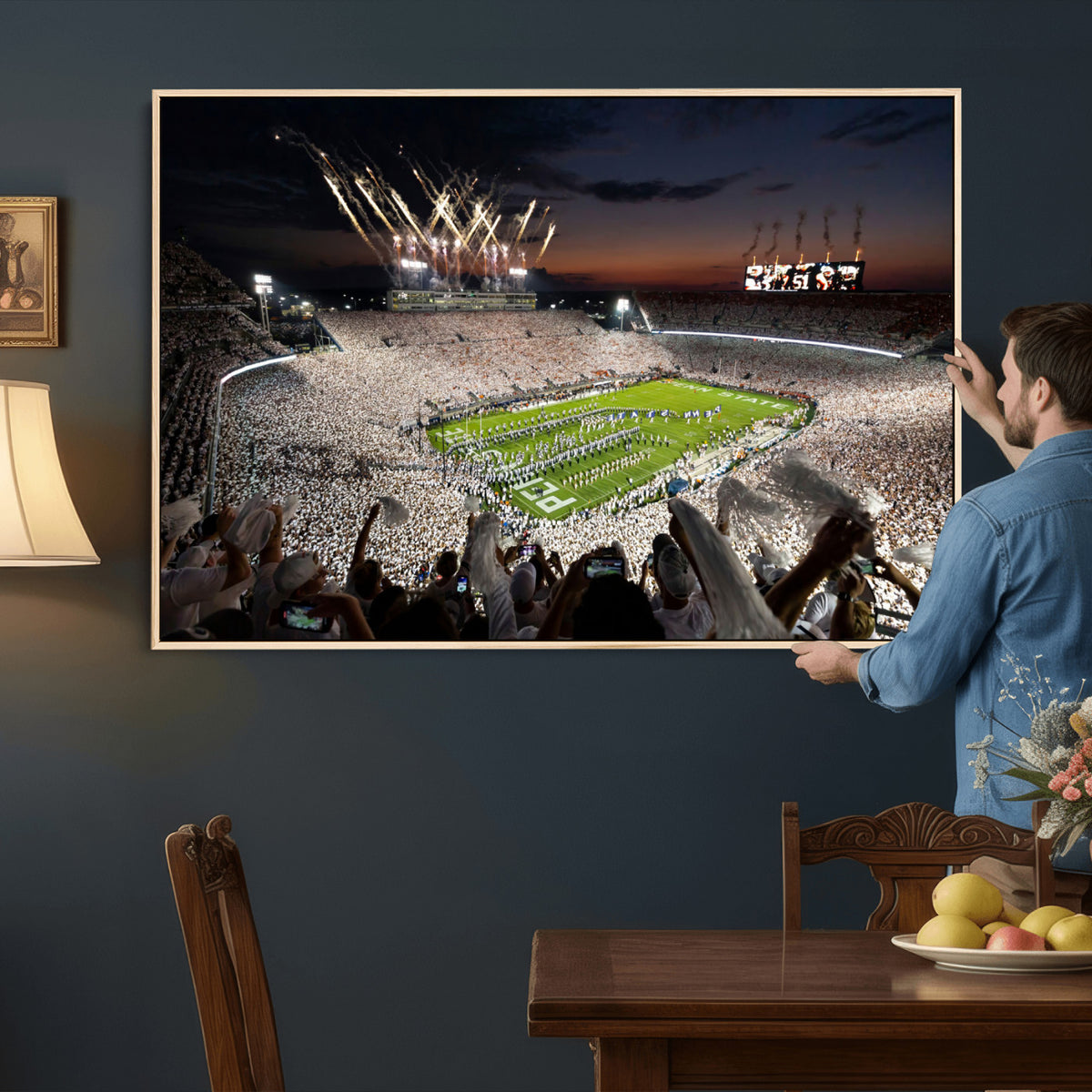 26666-MGV-CV-36X24 - Penn State Stadium Wall Art Canvas Print, White Out
