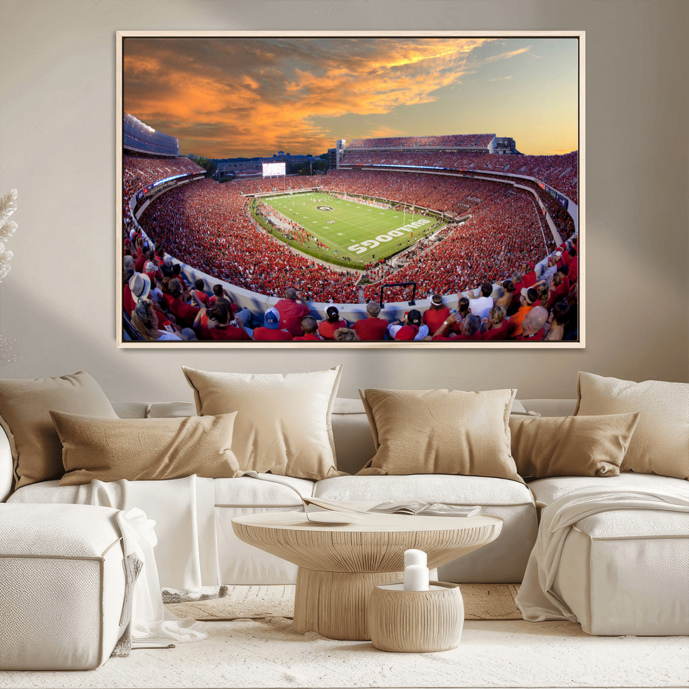 73680988-MGV-CV-36X24-Dooley Stadium Wall Art Print, Sports Arena Canvas Wall Art, Dooley Field at Sanford Stadium Canvas Print, Modern Athletic Field Art Printing