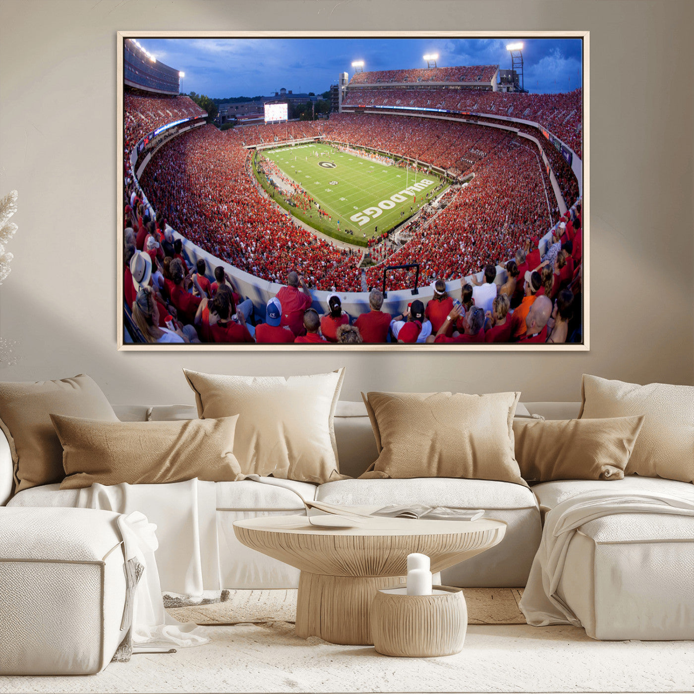 10244378-MGV-CV-36X24-Dooley Stadium Wall Art Print, Sports Arena Canvas Wall Art, Dooley Field at Sanford Stadium Canvas Print, Modern Athletic Field Art Printing