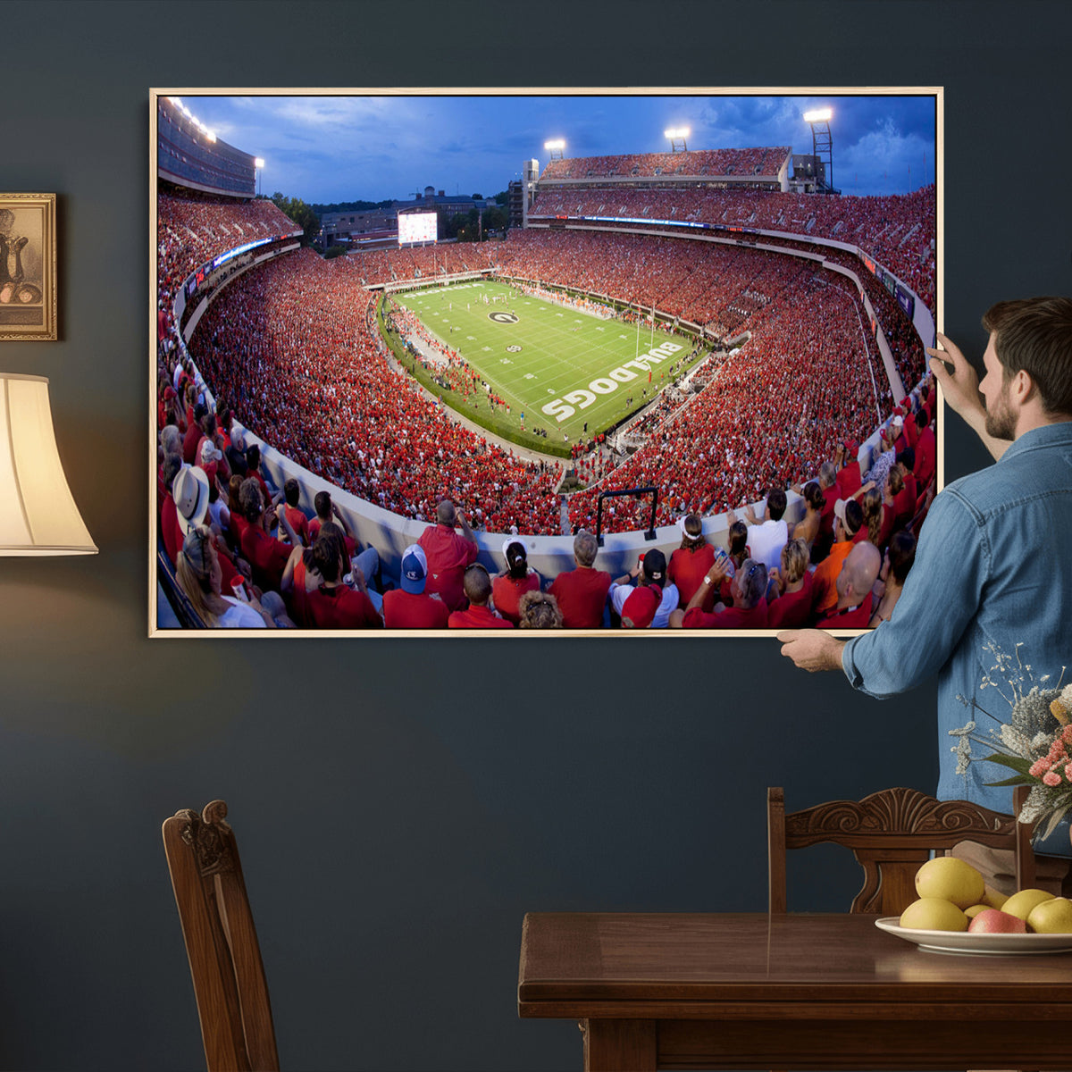 10244378-MGV-CV-36X24 - Dooley Stadium Wall Art, Sports Arena Canvas Print, Dooley Field, Home Bar Wall Decor