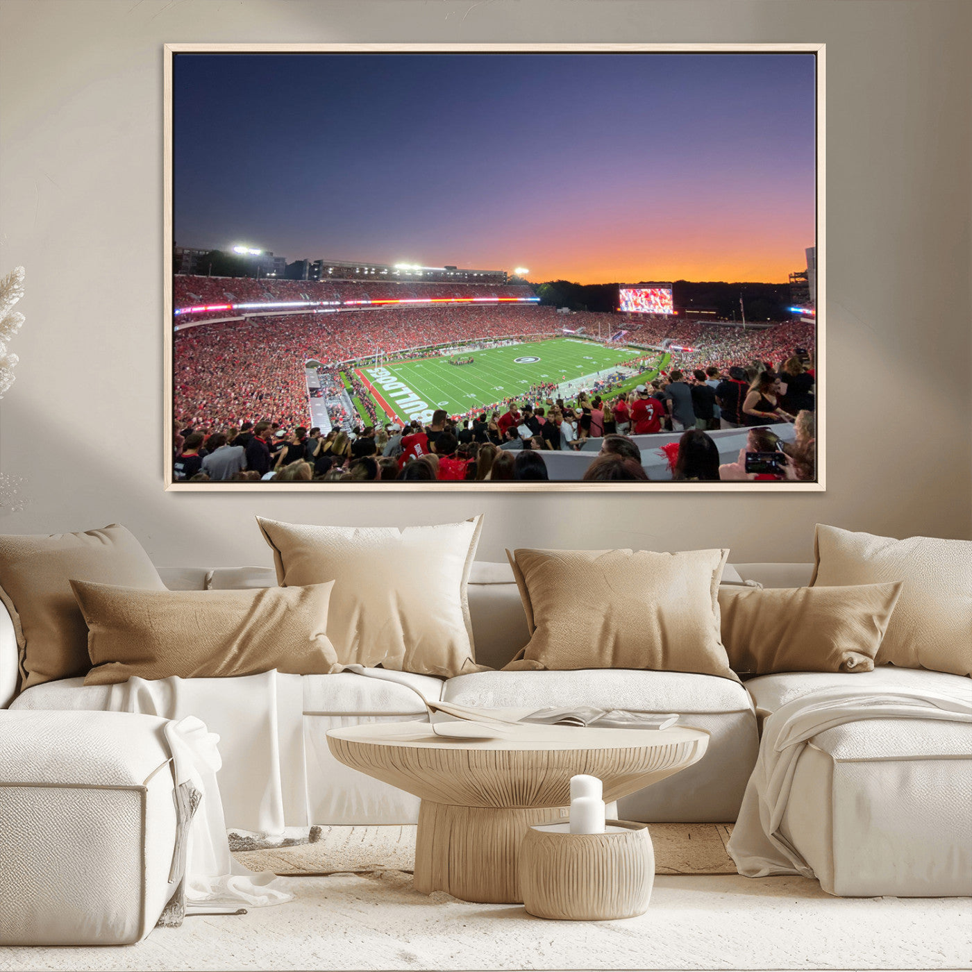 25139565-MGV-CV-36X24-Dooley Stadium Wall Art Print, Sports Arena Canvas Wall Art, Dooley Field at Sanford Stadium Canvas Print, Modern Athletic Field Art Printing