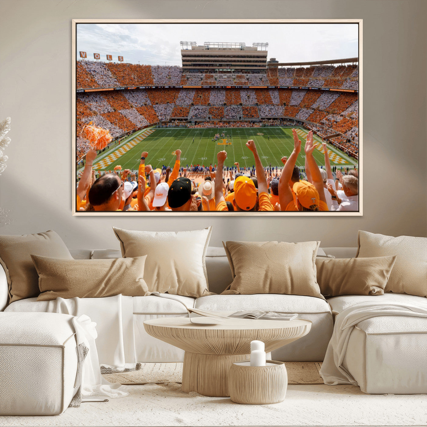 76011417-MGV-CV-36X24-Tennessee Neyland Stadium Wall Art Print, Sports Arena Canvas Wall Art, Panoramic Stadium Canvas Print, Modern Athletic Field Art Printing