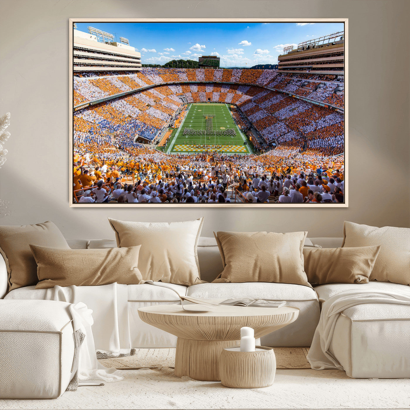 77097951-MGV-FC-36X24 - Tennessee Neyland Stadium Wall Art, Sports Arena Canvas Print, Panoramic Stadium Canvas Artwork for Home, Office
