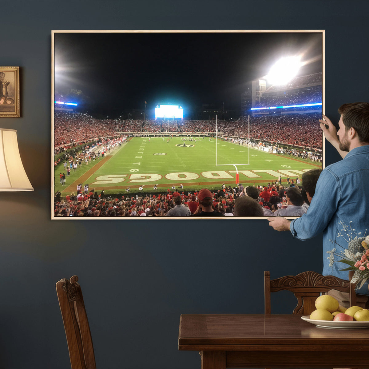 16230786-MGV-CV-36X24 - Dooley Stadium Wall Art, Sports Arena Panoramic Canvas Print, Modern Stadium Landscape Artwork for Home, Office