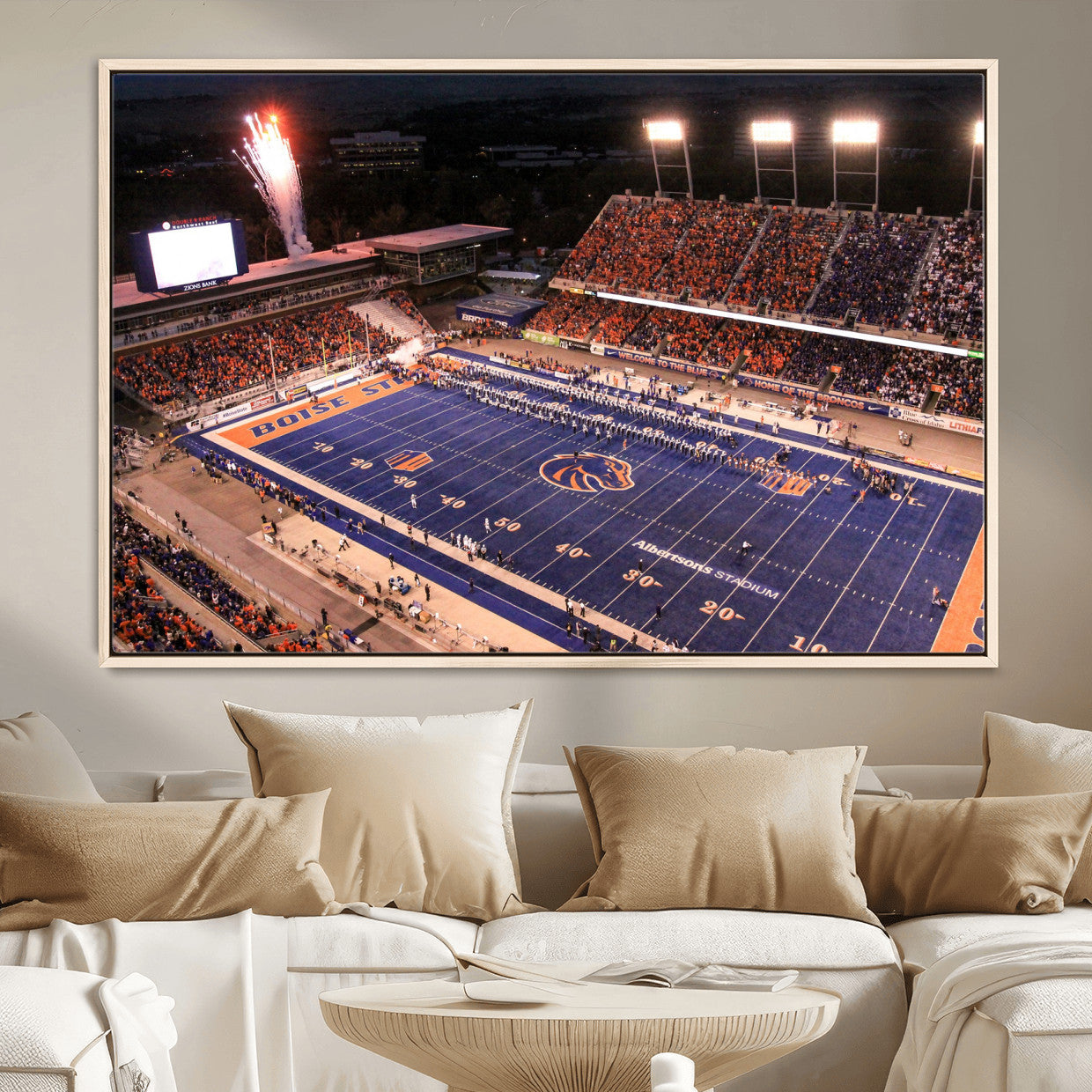 BS1001S-MGV-FC-36X24 - Boise State Broncos Albertsons Stadium Wall Art Canvas Print