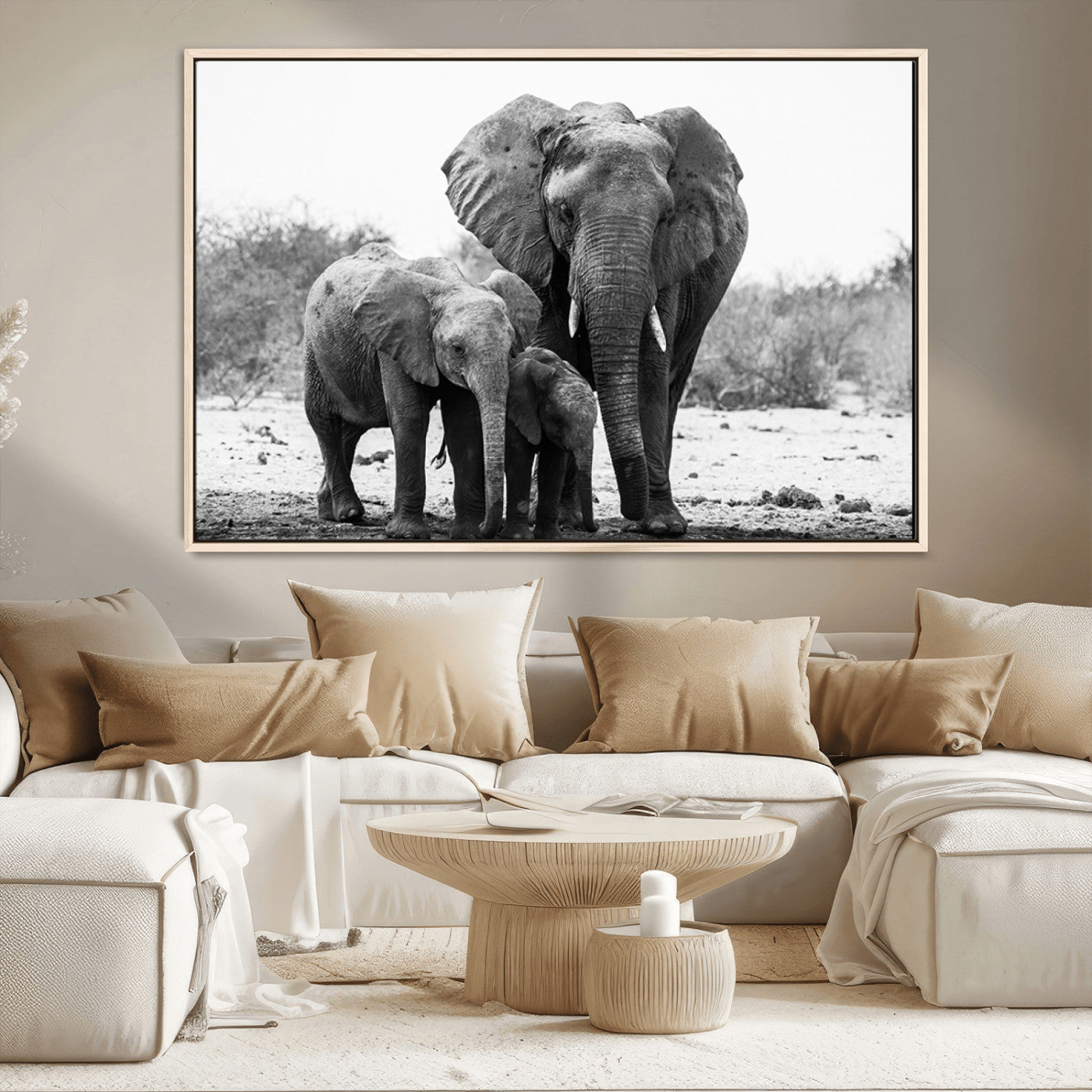 MGV-FC-36X24 - Elephant Family Africa Wall Art Canvas Print