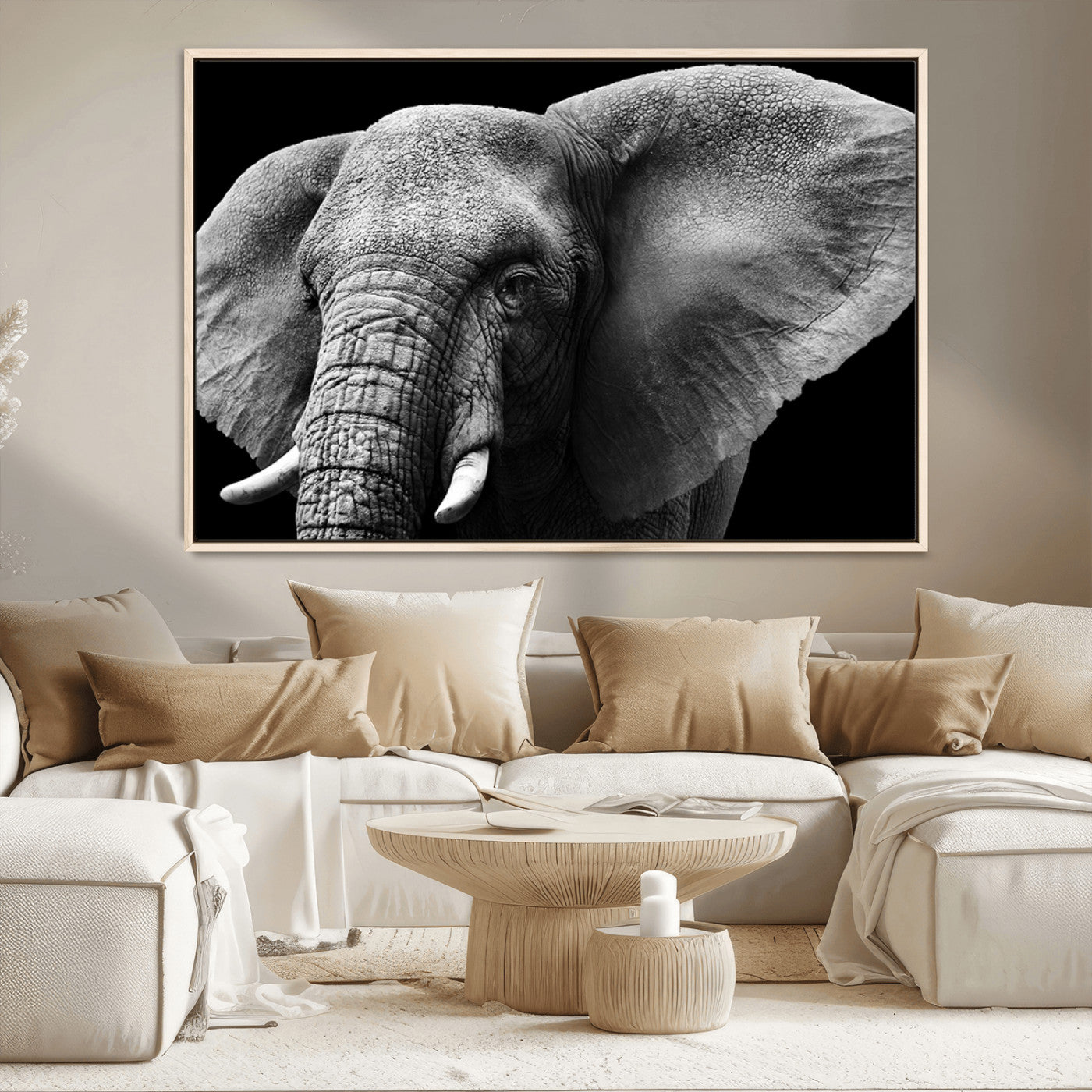 MGV-FC-36X24 - Big Elephant Close Up Wall Art Canvas Print