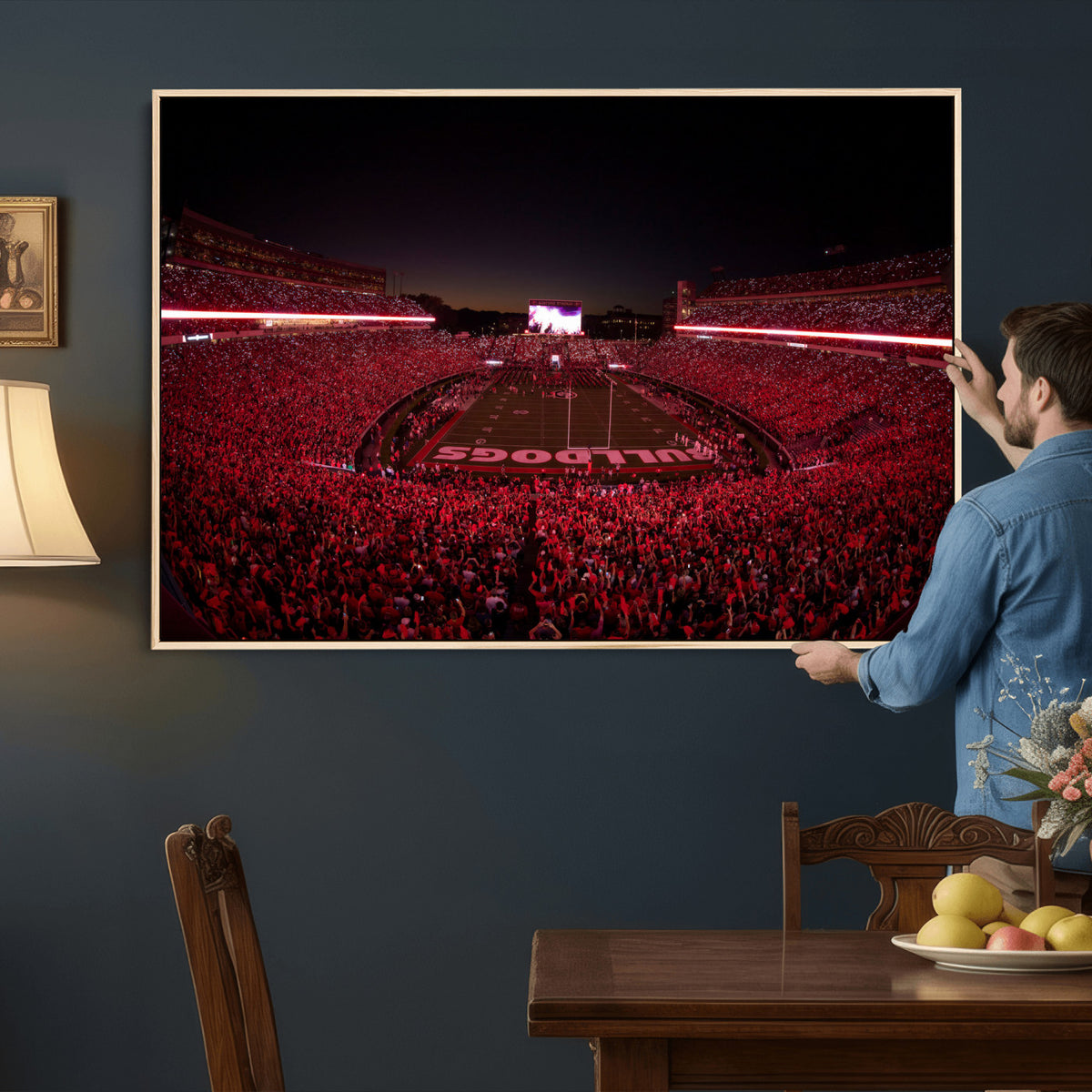 76277124-MGV-CV-36X24 - Sanford Stadium Wall Art Canvas Print – Georgia Bulldogs Football Artwork Print for Home, Office, and Sports Room Decor