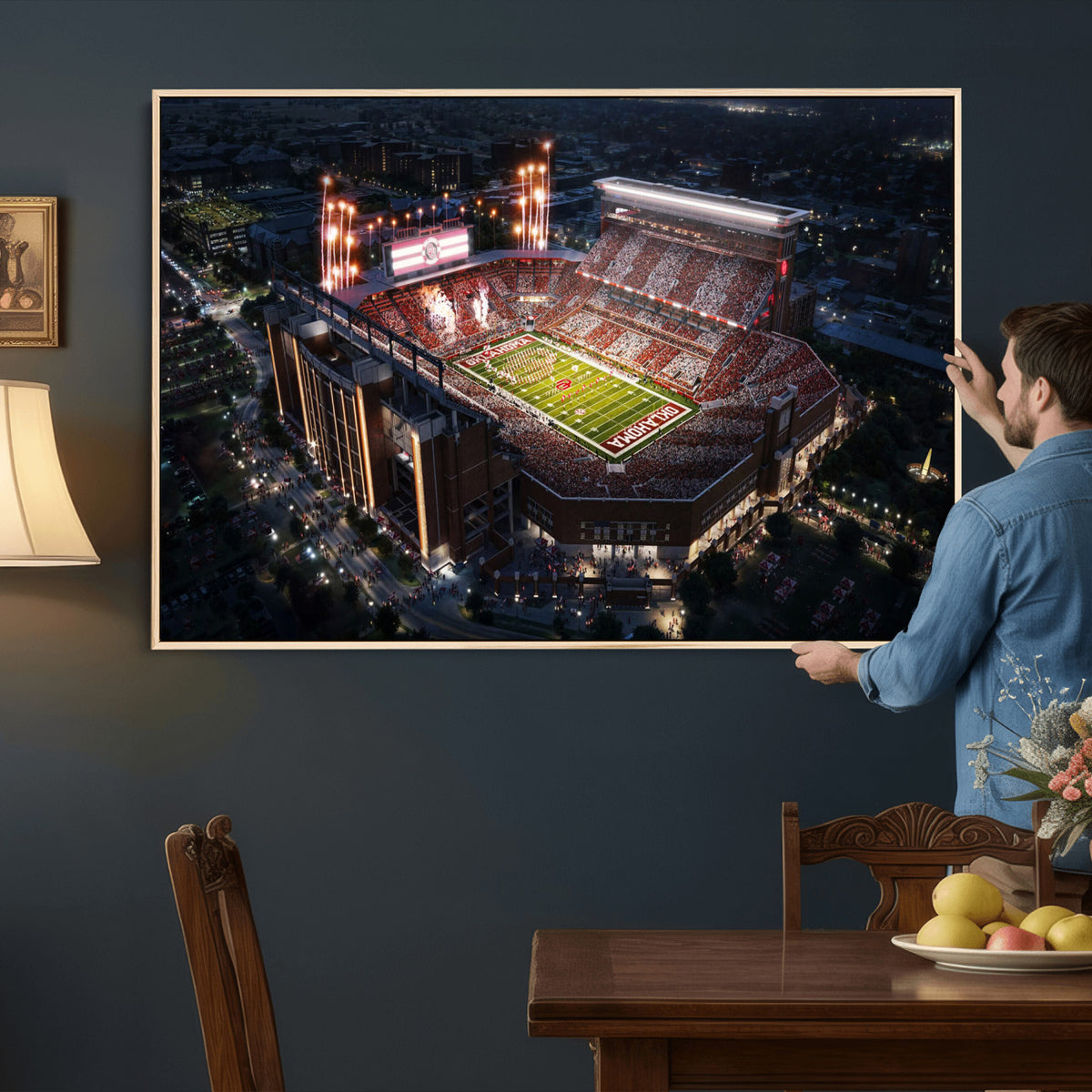 16867141-MGV-CV-36X24 - Oklahoma Memorial Stadium, Gaylord Memorial Stadium Wall Art