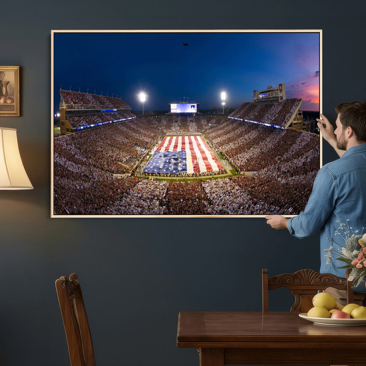 12979182-MGV-CV-36X24 - Oklahoma Sooners Memorial Stadium Wall Art Canvas Print