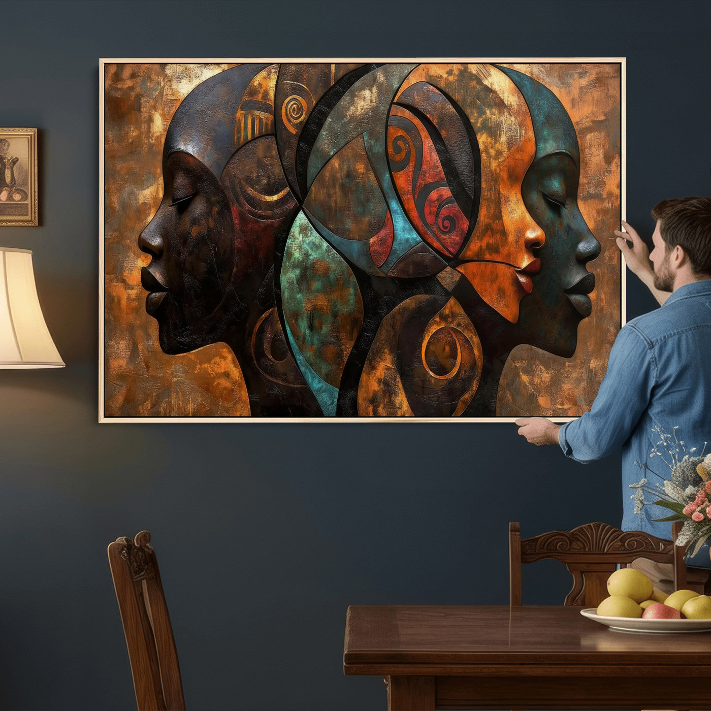 81517886-MGV-CV-36X24 - Abstract Afro American Women Wall Art Canvas Print