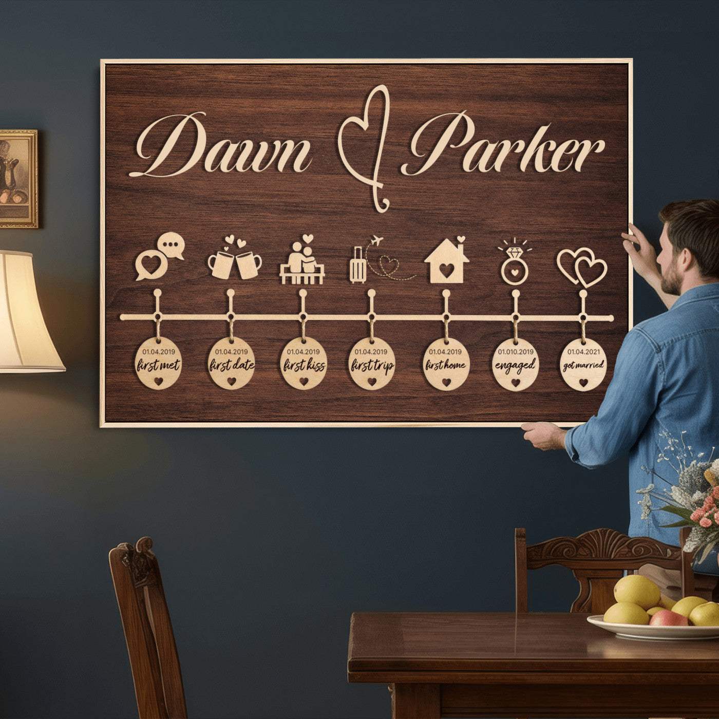 17885538-MGV-CV-36X24 - Wedding Guest Book Alternative Wall Art Canvas Print, Personalized Wedding Signature Poster, Custom Couple Photo Guestbook Canvas