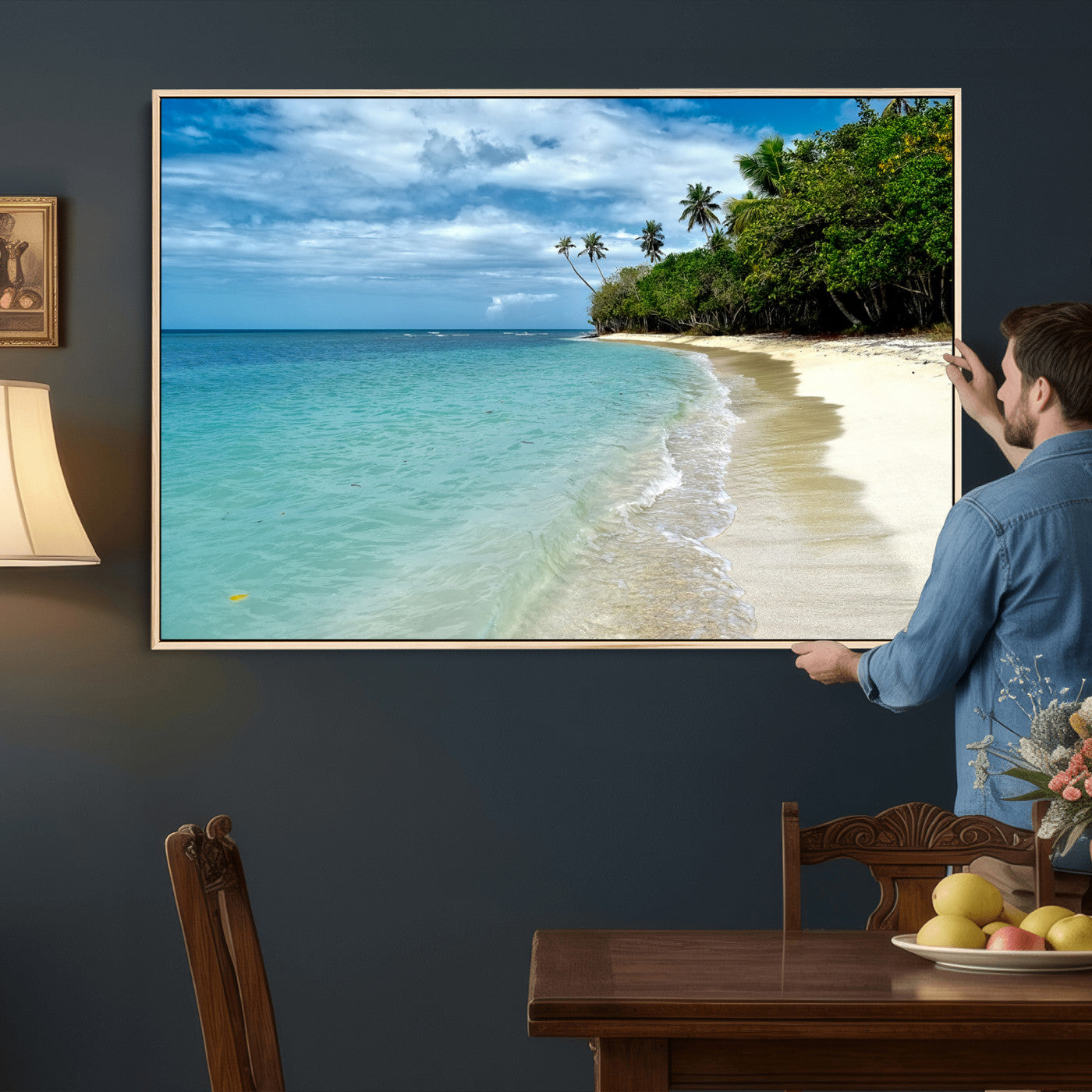 50626792-MGV-CV-36X24 - Puerto Rico Beach Paradise Wall Art – Tropical Coastal Print