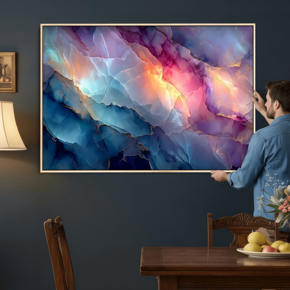 28163849-MGV-CV-36X24 - Colorful Abstract Canvas Wall Art Print, Vibrant Popup Color Art Print
