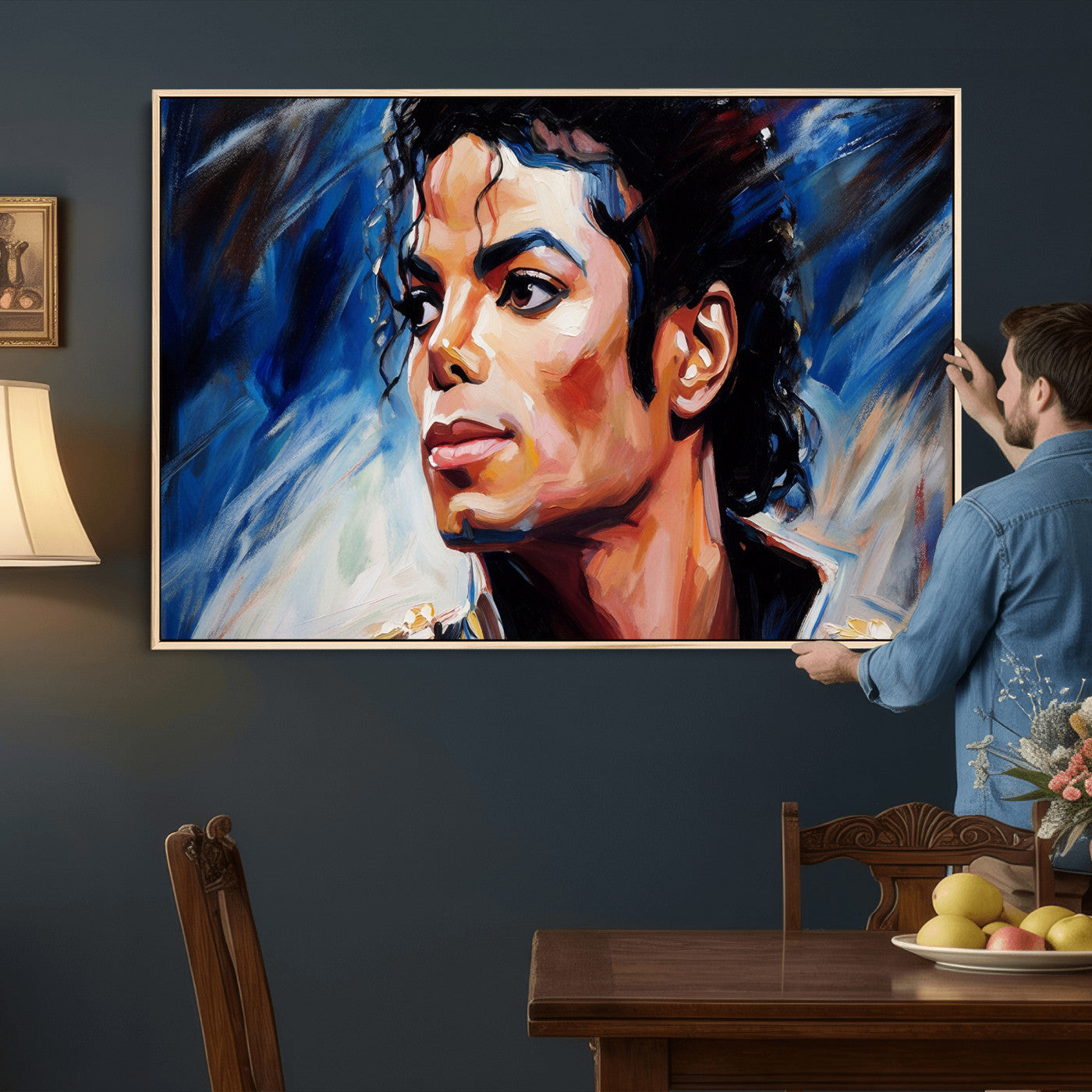 51466481-MGV-CV-36X24 - Abstract Michael Jackson Photo Wall Art Canvas Print