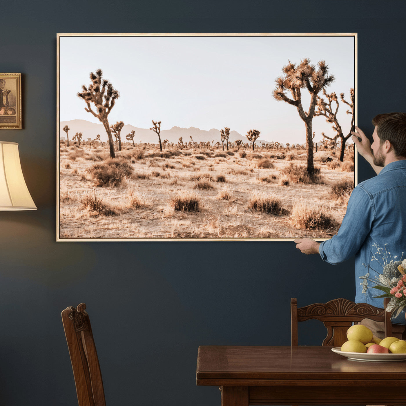 33549408-MGV-CV-36X24 - Joshua Tree Desert Canvas Wall Art Print, Desert Landscape Photography, Boho Southwest Wall Decor, Nature Canvas, Ready to Hang
