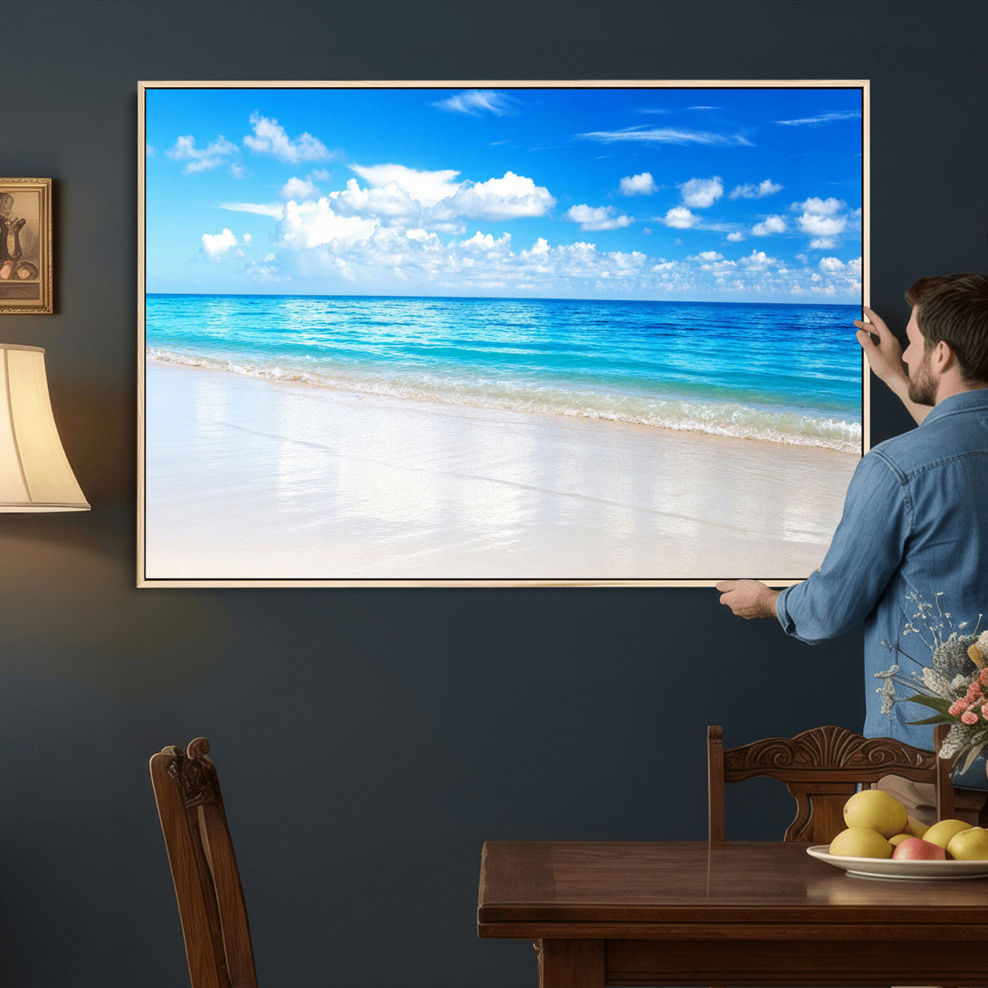 67491909-MGV-CV-36X24 - Tropical Beach Ocean Wall Art Canvas Print for Home Decor