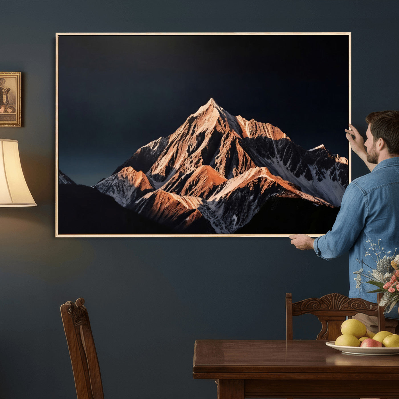 10196184-MGV-CV-36X24 - Snow Mountain Wall Art Canvas Print for Living Room Decor