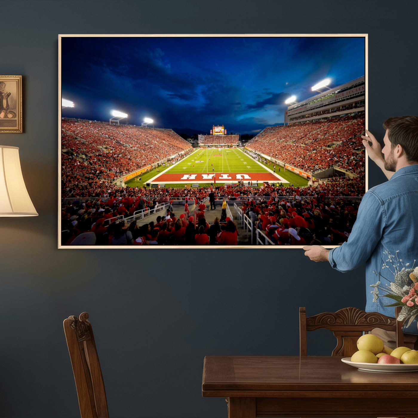 74019251-MGV-CV-36X24 - Rice-Eccles Stadium Wall Art Canvas Print - Utah Salt Lake City Stadium Print