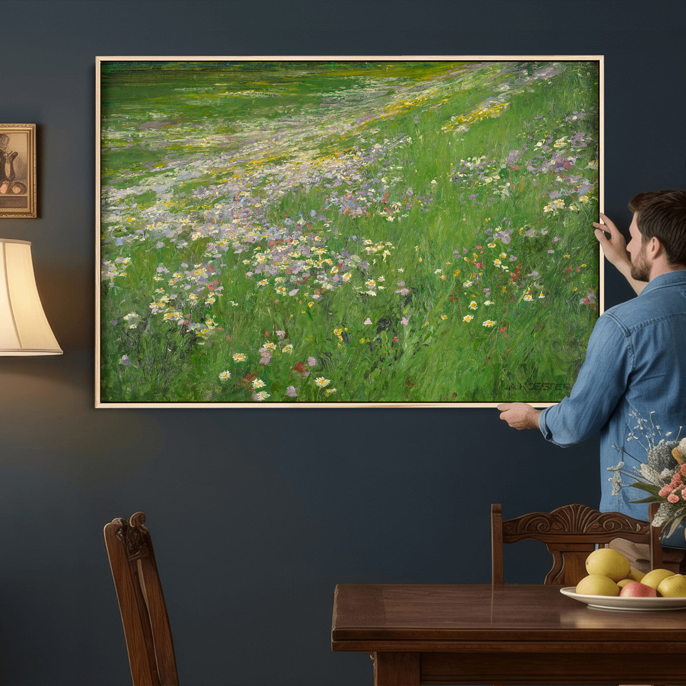 63535040-MGV-CV-36X24 - Alexander Koester Flower Meadow Canvas Wall Art, Vintage Landscape Print