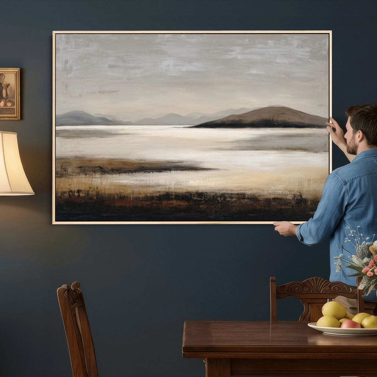 70892205-MGV-CV-36X24 - Modern Abstract Landscape Canvas Wall Art, Minimalist Nature Printing