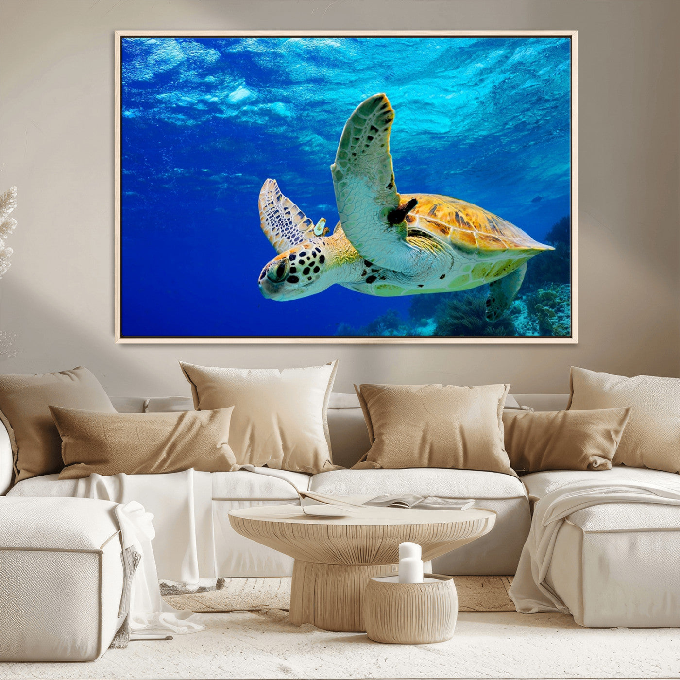 -Sea Turtle Wall Art Canvas Print, Sea life in the Ocean Wall Art Printing