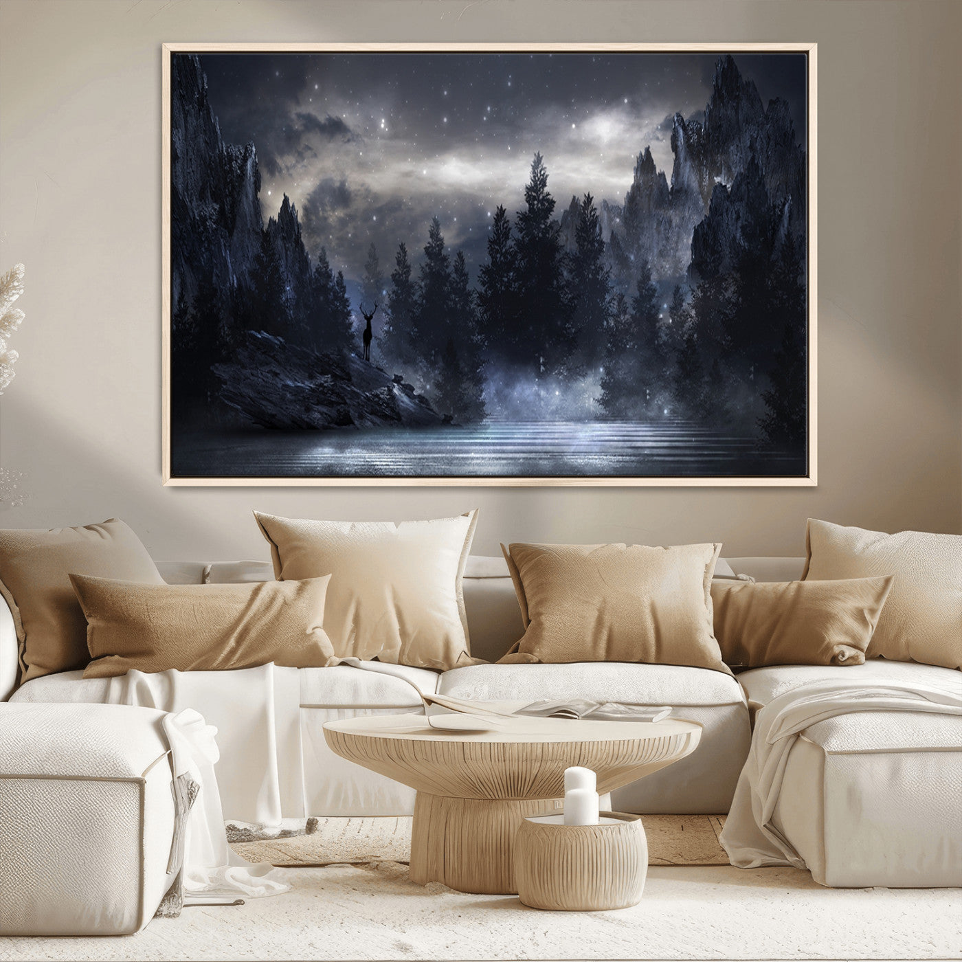 MGV-FC-36X24 - Night Landscape and Trees Wall Art Canvas Print