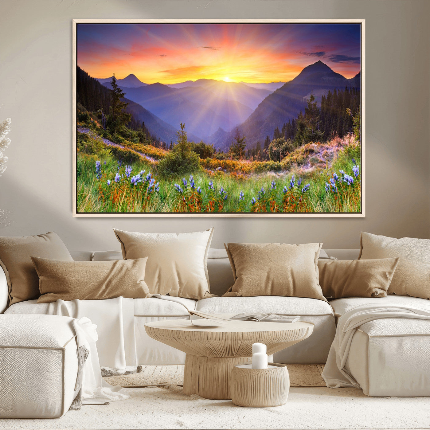 MGV-FC-36X24 - Mountain and Spring Wall Art Canvas Print