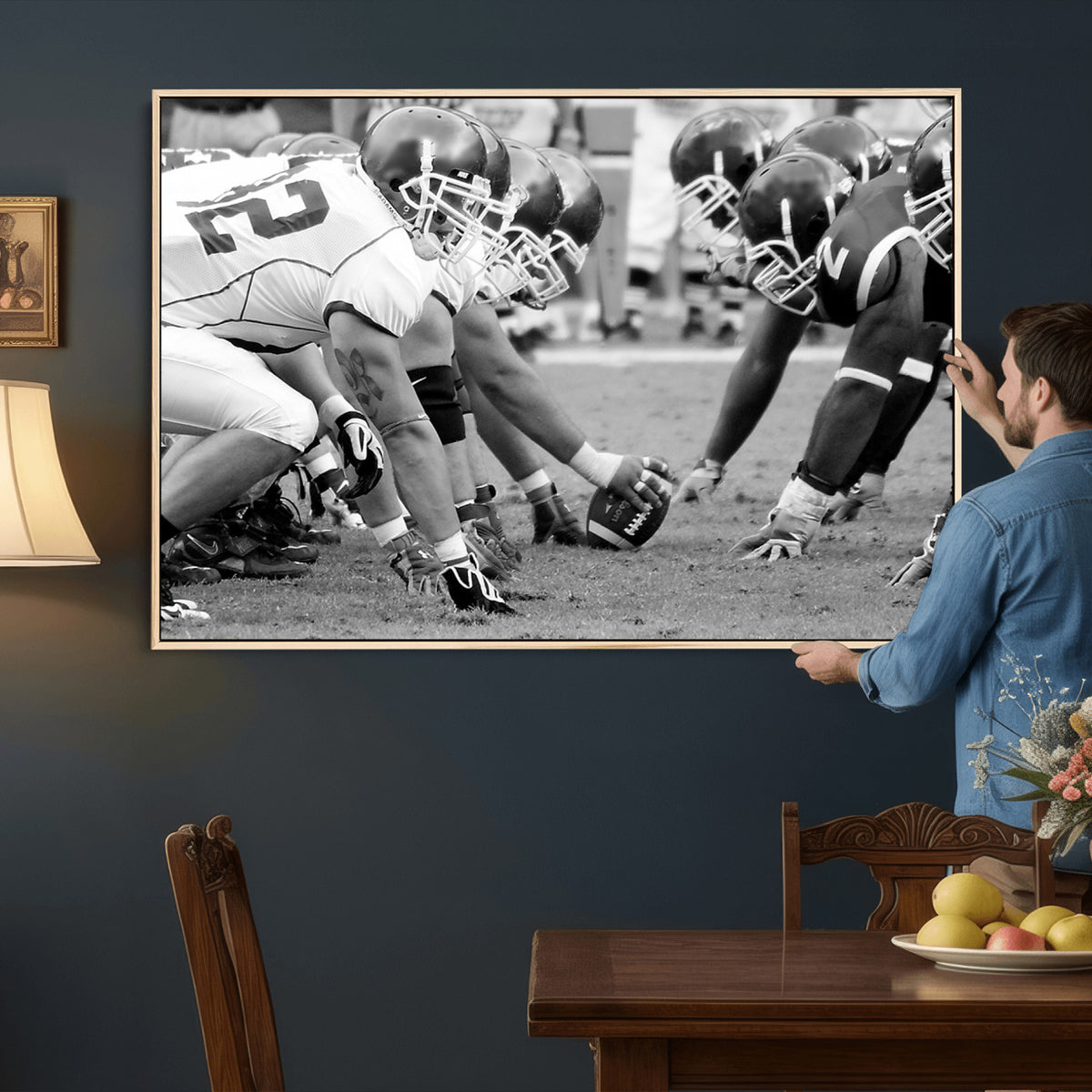 97432-MGV-CV-36X24 - American Football Player Wall Art Canvas Print