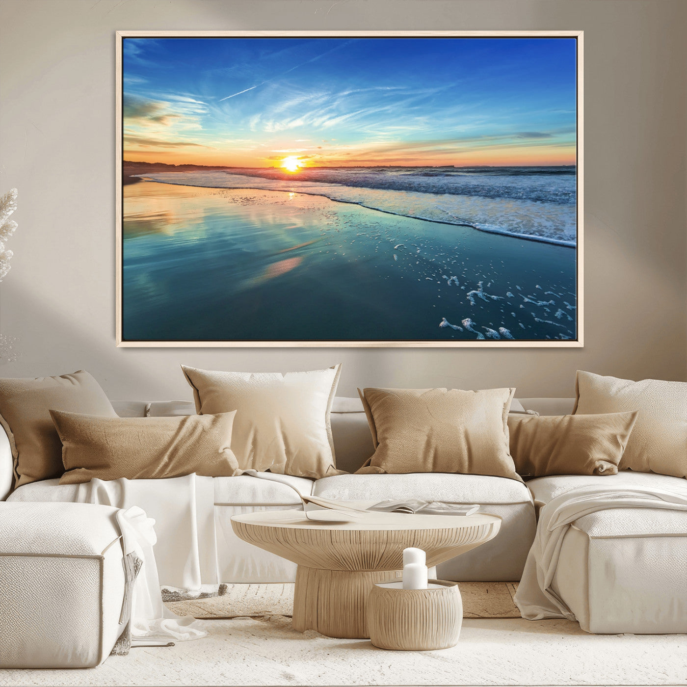 MGV-FC-36X24 - Blue Sky and Beach Wall Art Canvas Print