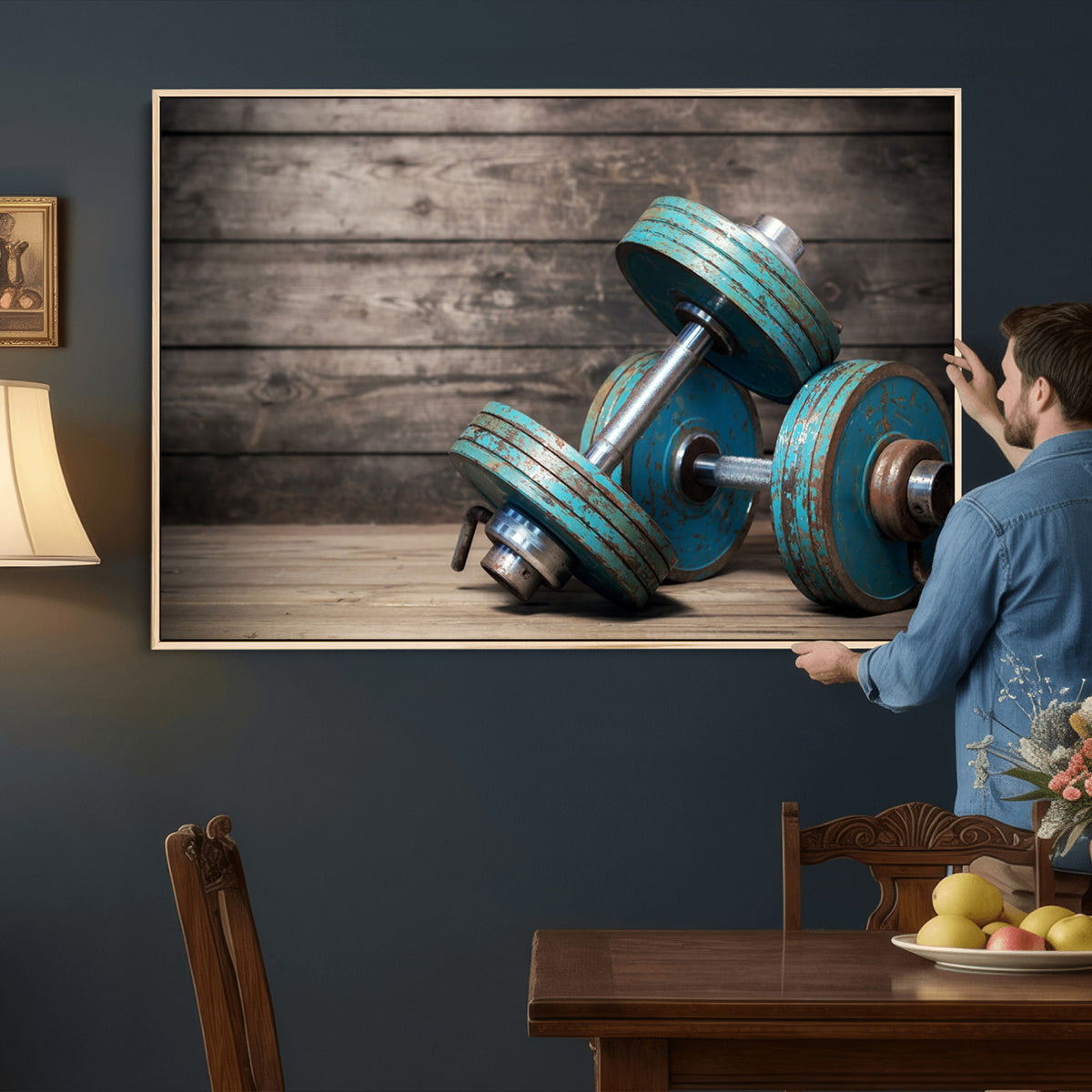 39364-MGV-CV-36X24 - Dumbbell and Sport Wall Art Canvas Print