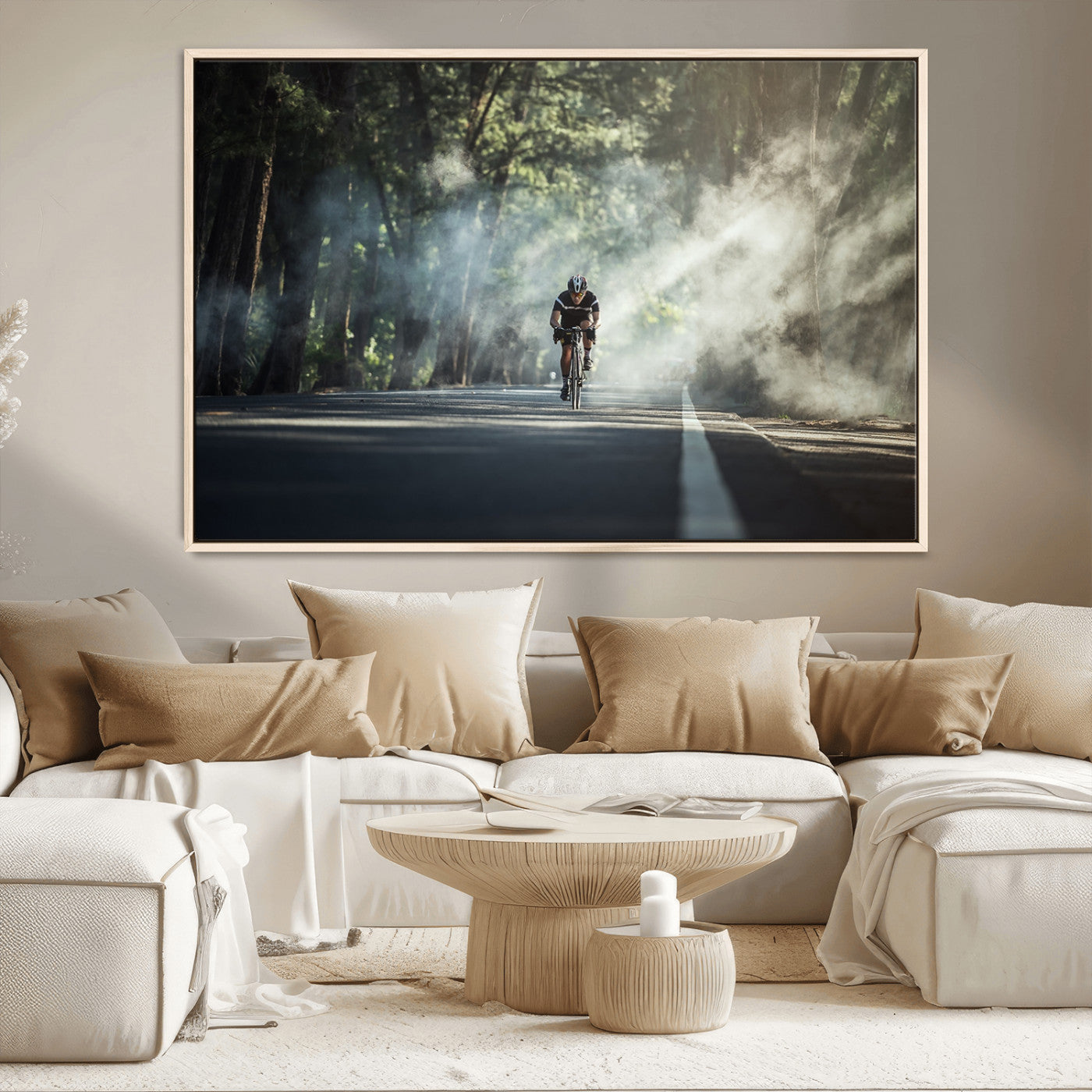 MGV-FC-36X24 - Cycling Road Bike in the Morning, Cycling Road Bike Canvas Print