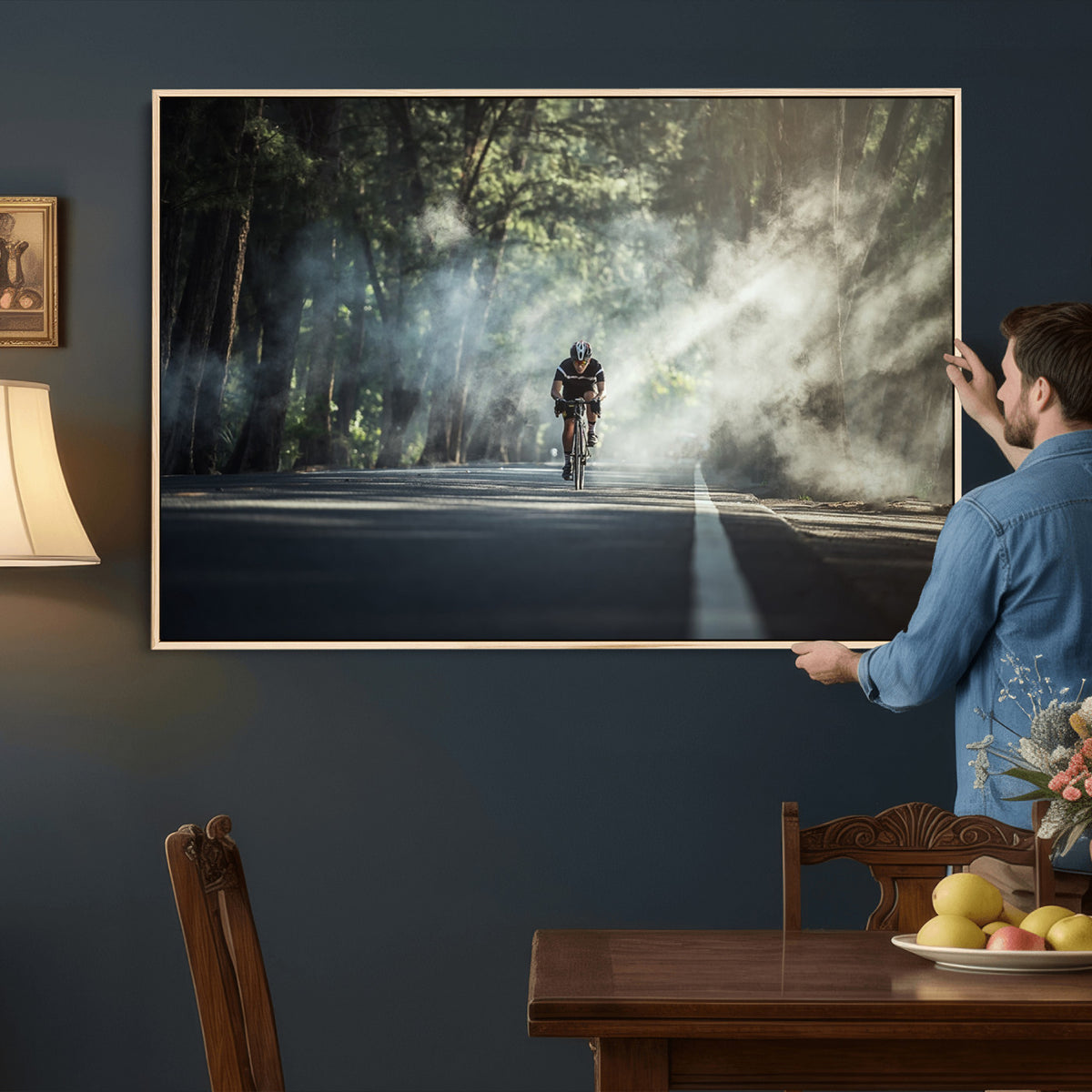 60298-MGV-CV-36X24 - Cycling Road Bike in the Morning, Cycling Road Bike Canvas Print