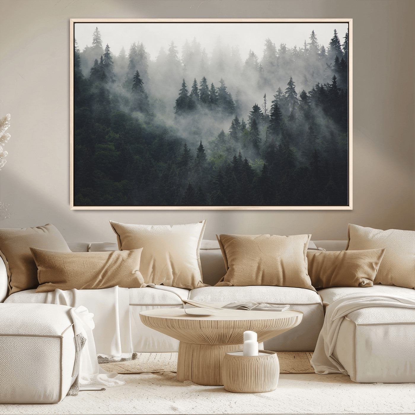 MGV-FC-36X24 - Nature Wall Decor - Serene Triptych Nature Print – Woodland Landscape Decor for Living Room or