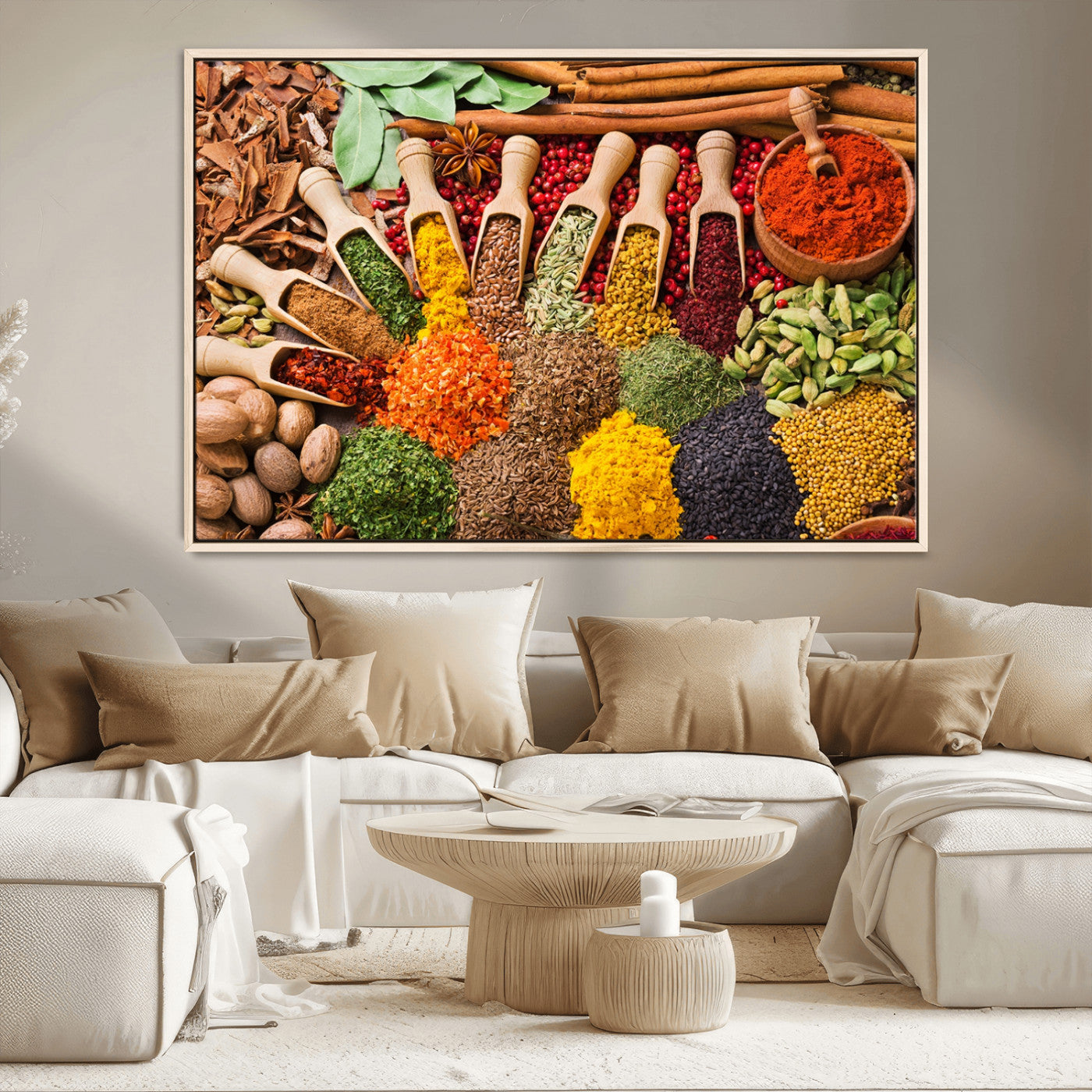 MGV-FC-36X24 - Herbs and Spices Art Canvas Print for Kitchen Kitchen, Dining Room Wall Decor