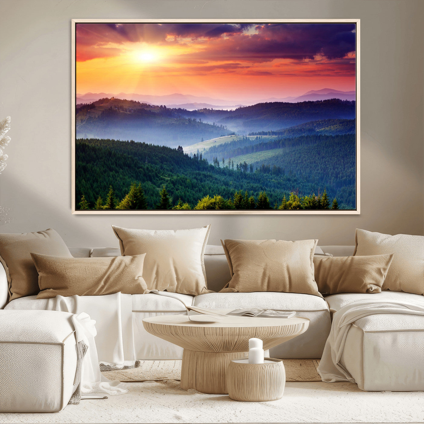MGV-FC-36X24 - Mountain and Sunset Wall Art Canvas Print