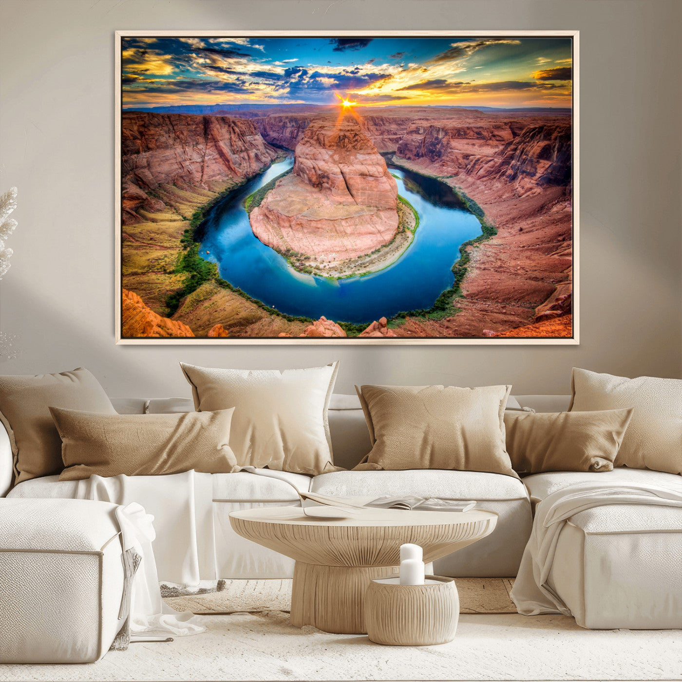 MGV-FC-36X24 - Sunset on the Horseshoe Bend Grand Canyon, Horseshoe Bend Grand Canyon Canvas Wall Art Print