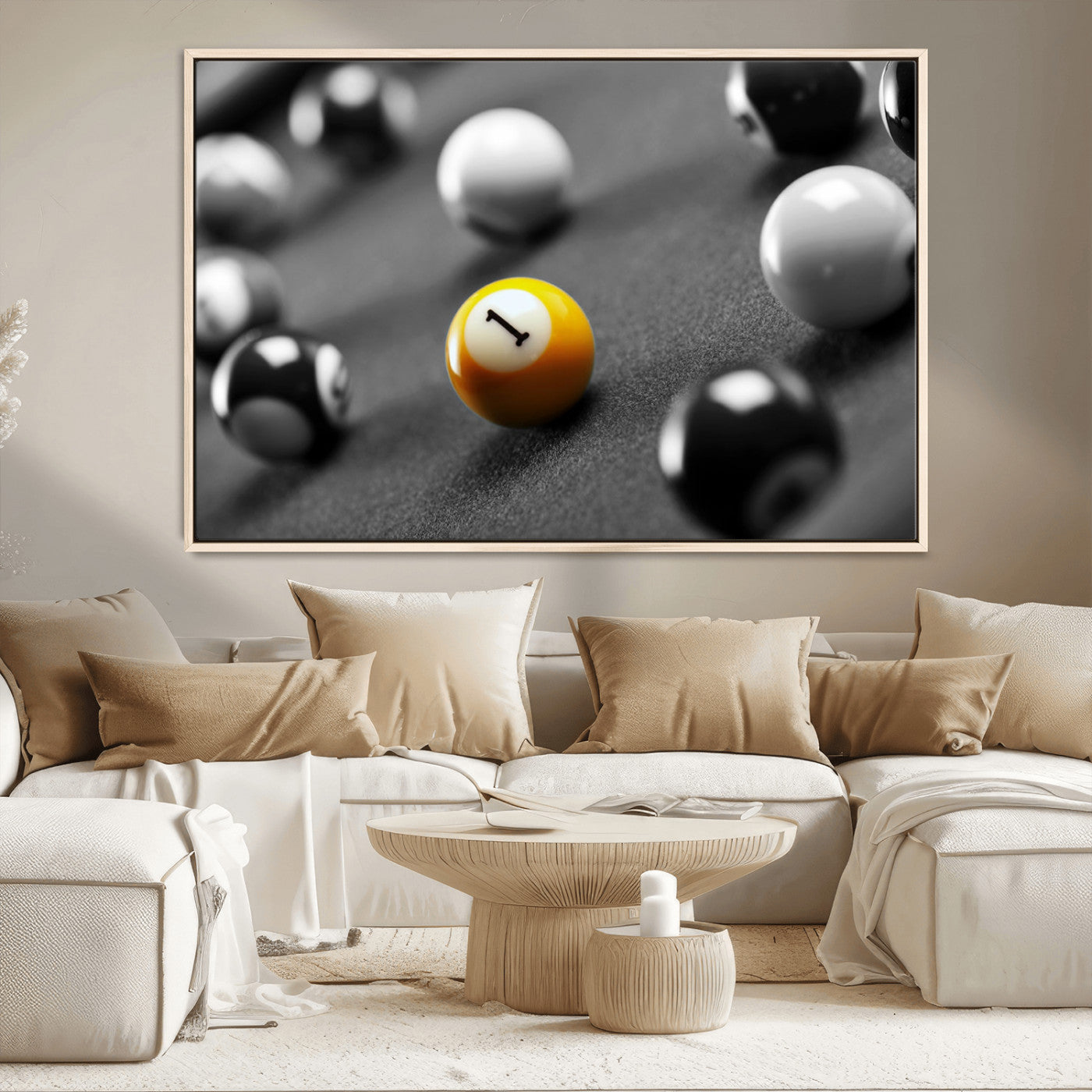 MGV-FC-36X24 - Wall Art Pool Table and Balls Canvas Print